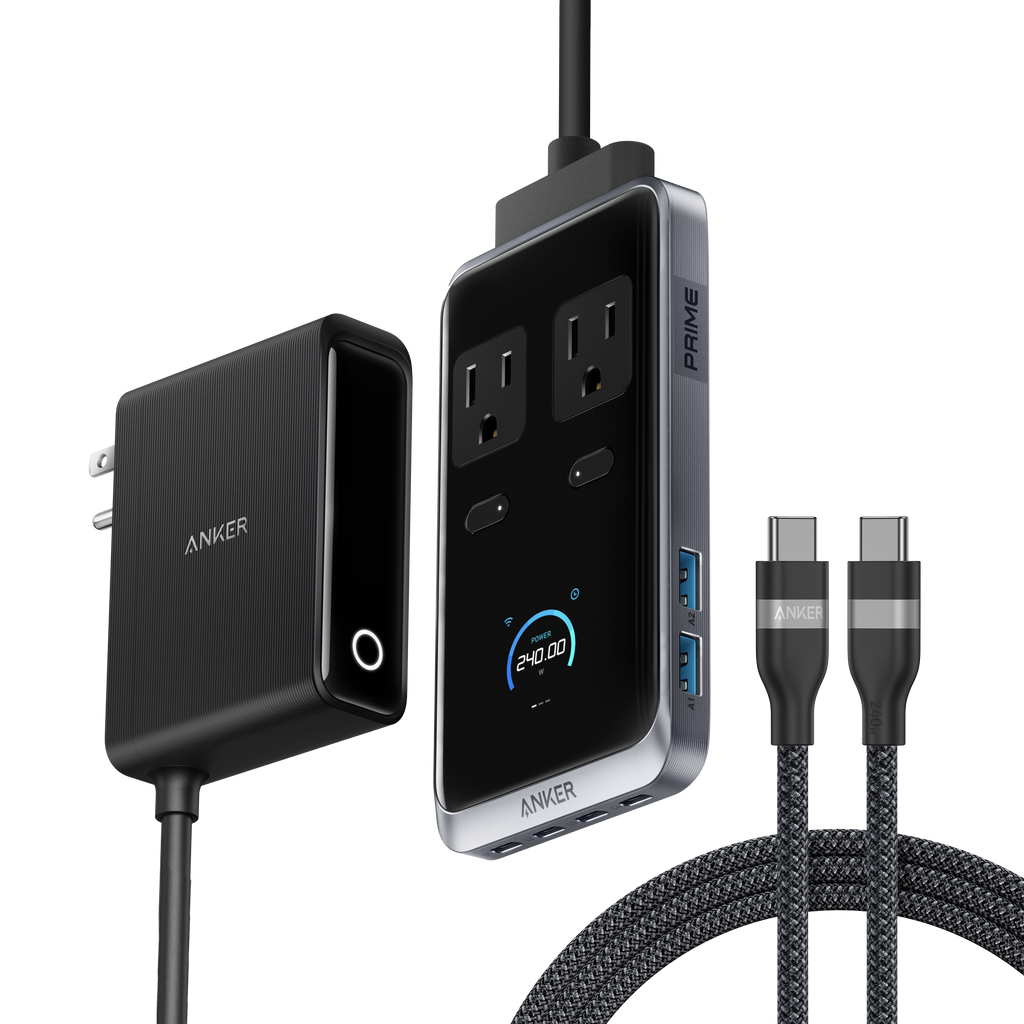 Anker Prime Charging Station (8-in-1, 240W) and USB-C to USB-C Cable (6 ft, 240W )