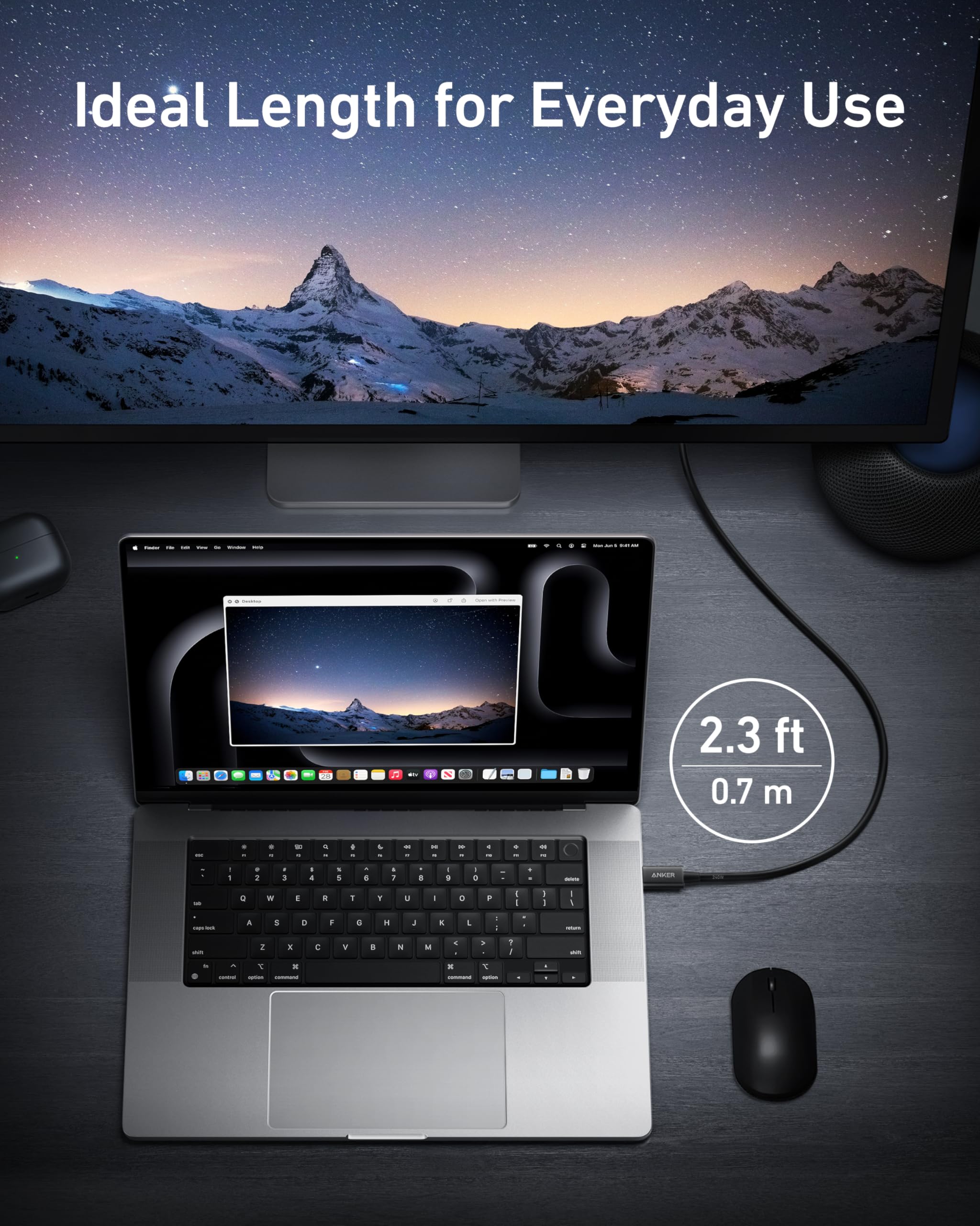 Anker Thunderbolt 4 Certified USB C to USB C Cable