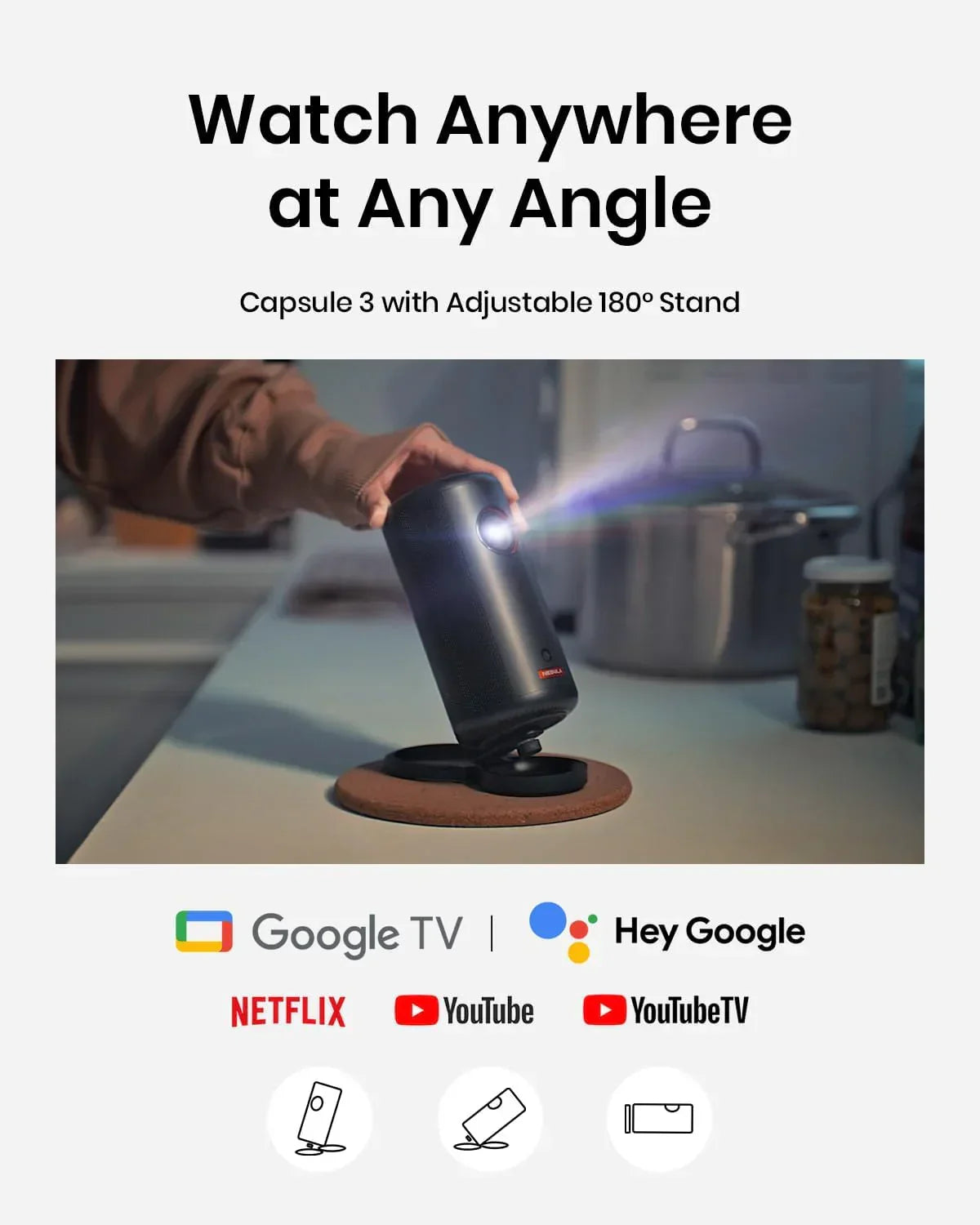 soundcore Nebula Capsule 3 | 1080p Mini Google TV Projector