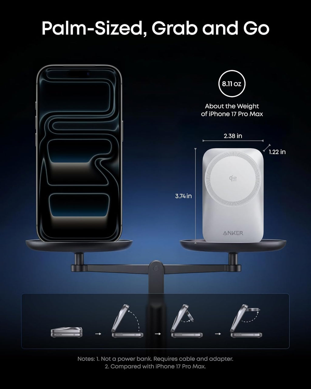 Anker Prime Wireless Charging Station (3-in-1, MagGo, AirCool, Foldable)