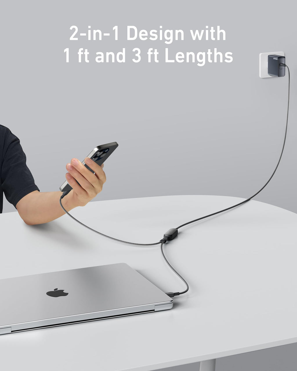 Anker Nano Wireless Car Charger (Magnetic, Detachable Pad) and Anker 140W 2-in-1 USB-C to USB-C Cable