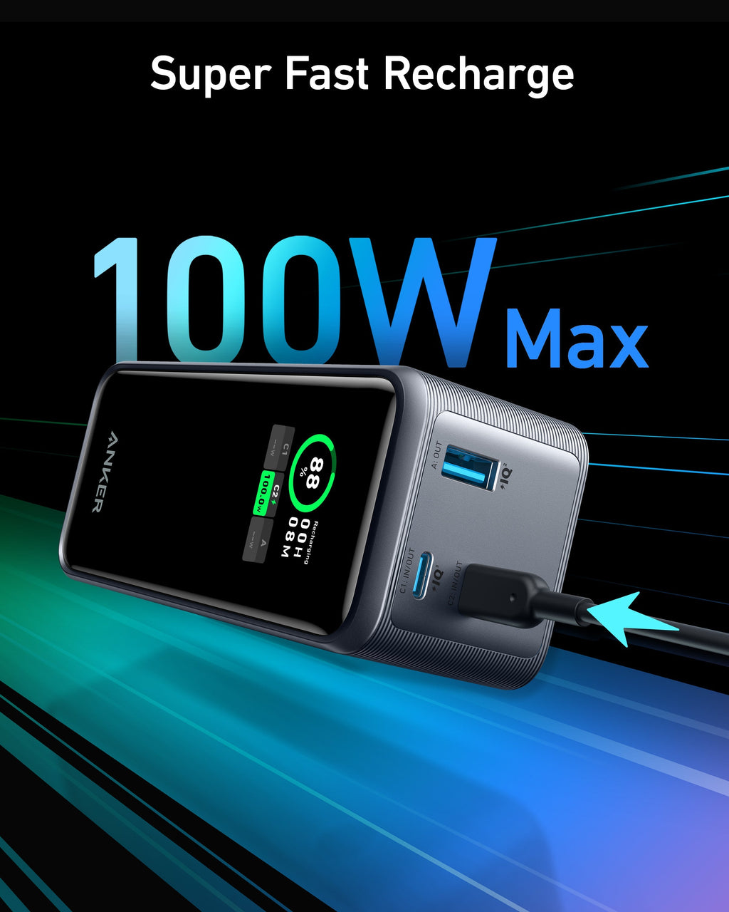 Anker Prime Power Bank (20K, 200W) and Anker 140W 2-in-1 USB-C to USB-C Cable