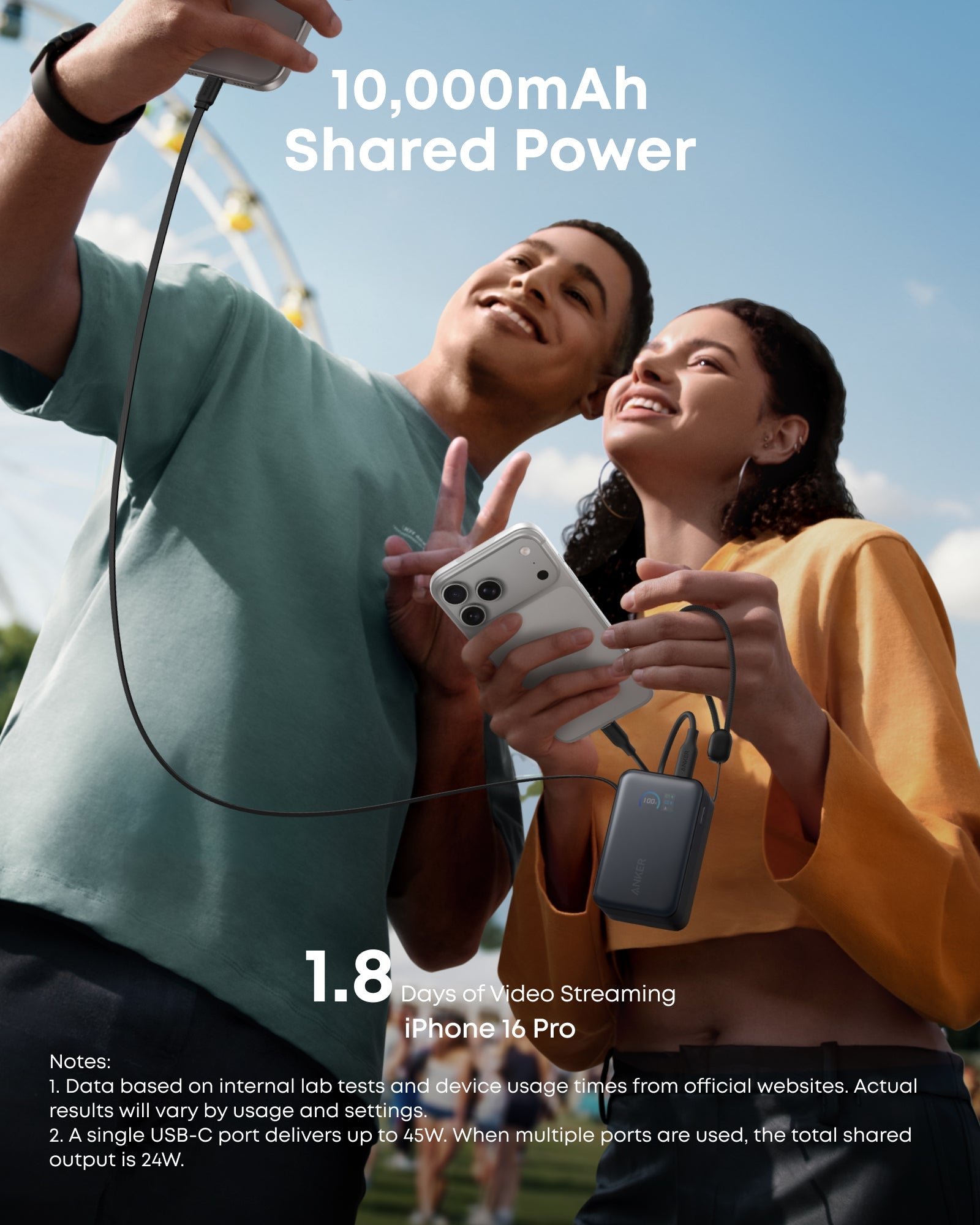 Anker Nano Charger (70W, 3 Ports) and Anker Nano Power Bank (10K, 45W, Built-In Retractable USB-C Cable)