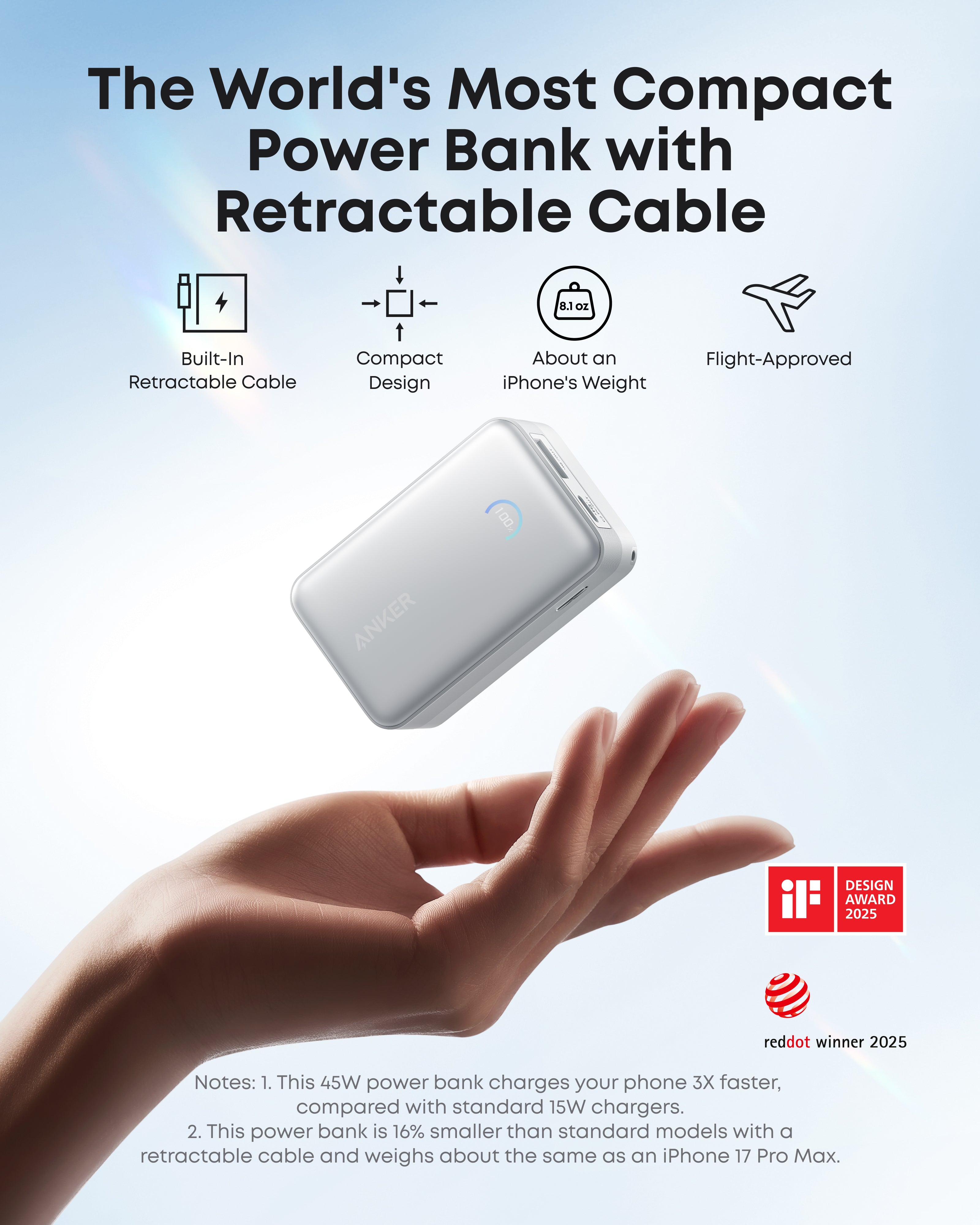 Bundle kit: Anker Laptop Power Bank (25K, 165W, Built-In and Retractable Cables) and Anker Laptop Charger (140W, 4-Port, PD 3.1) with USB-C Cable and Anker Nano Power Bank (10K, 45W, Built-In Retractable USB-C Cable)