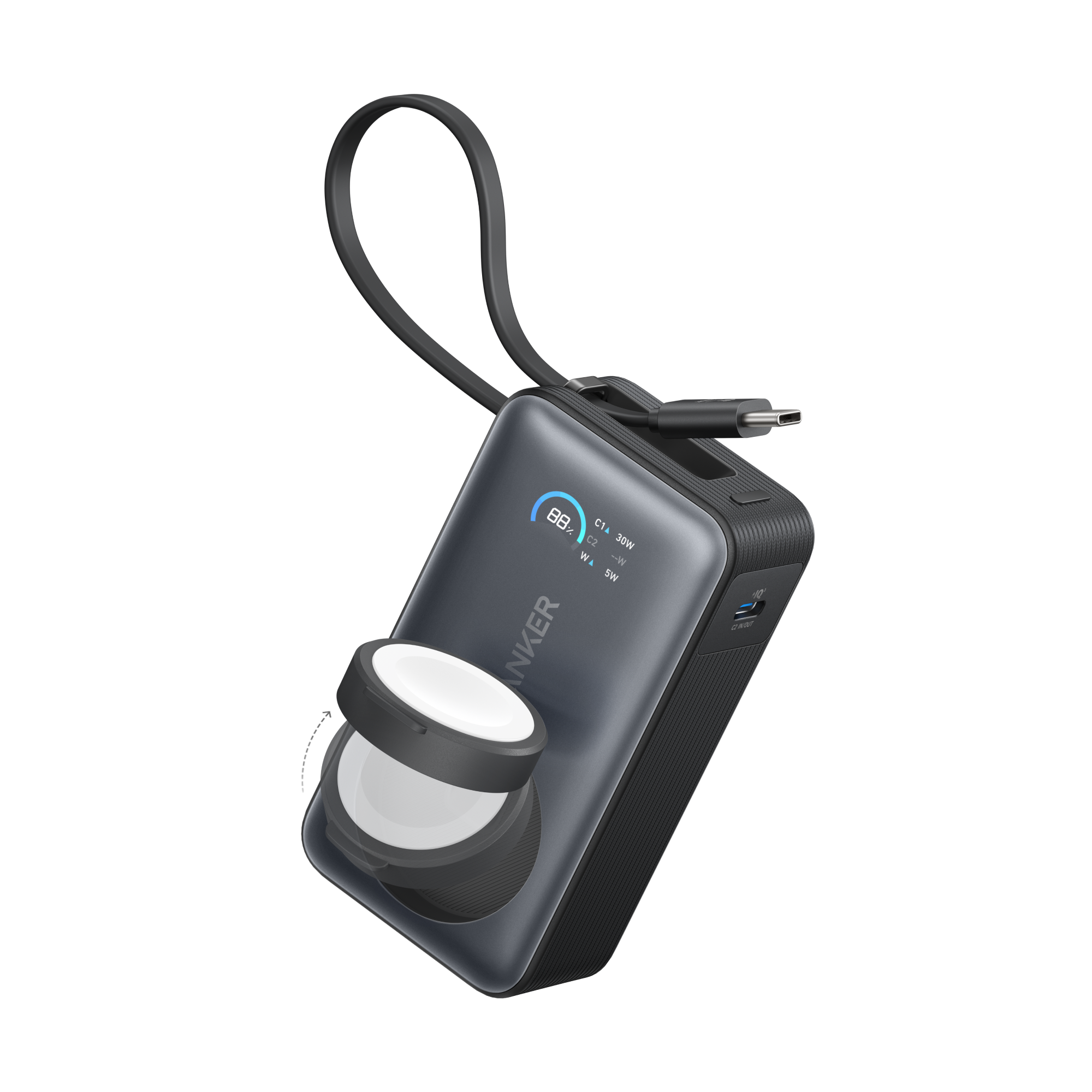 Anker MagGo Power Bank (10K, 35W, For Apple Watch) and Anker Nano Charger (45W, Smart Display, 180° Foldable)