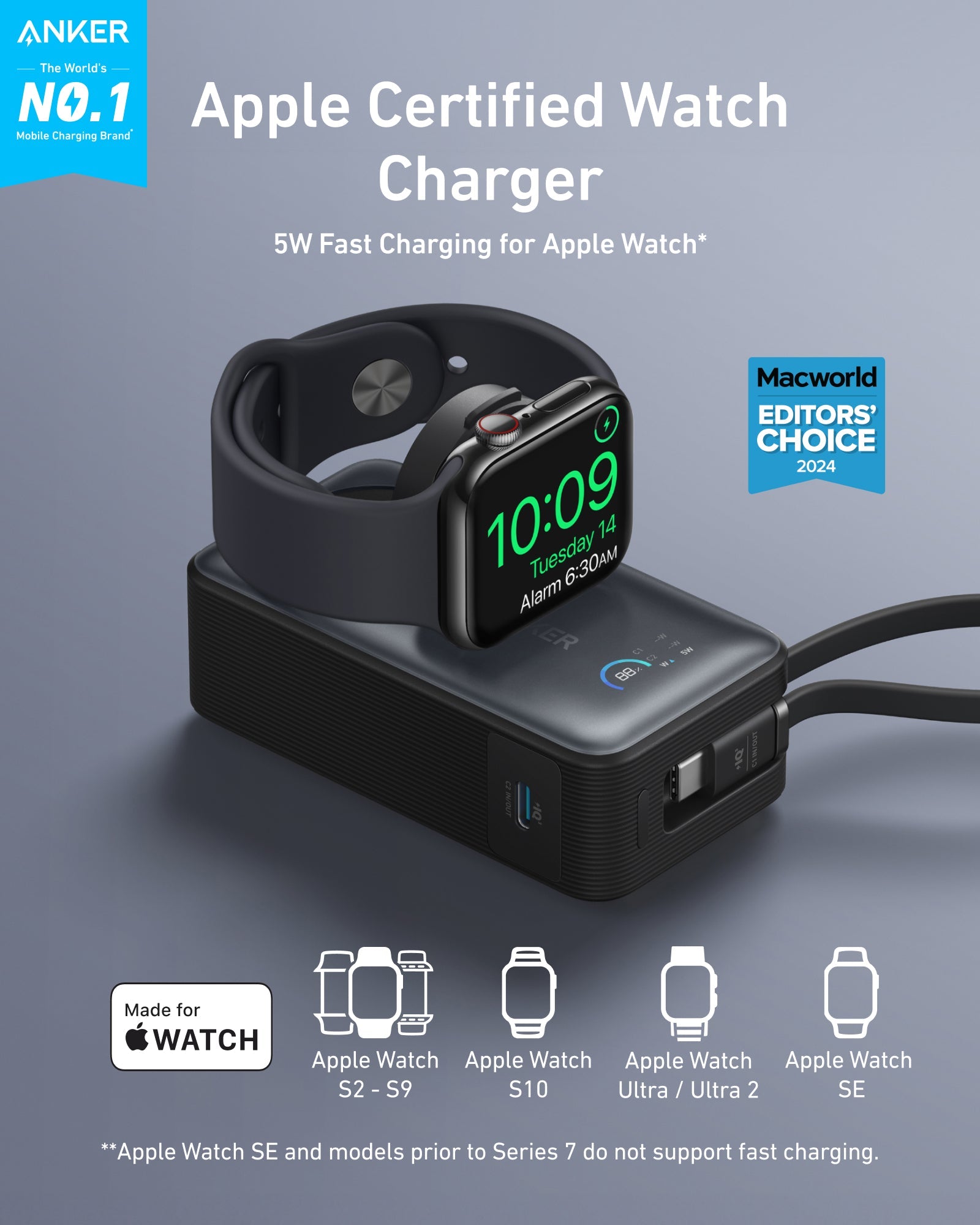 Anker MagGo Power Bank (10K, 35W, For Apple Watch) and Anker Nano Charger (45W, Smart Display, 180° Foldable)