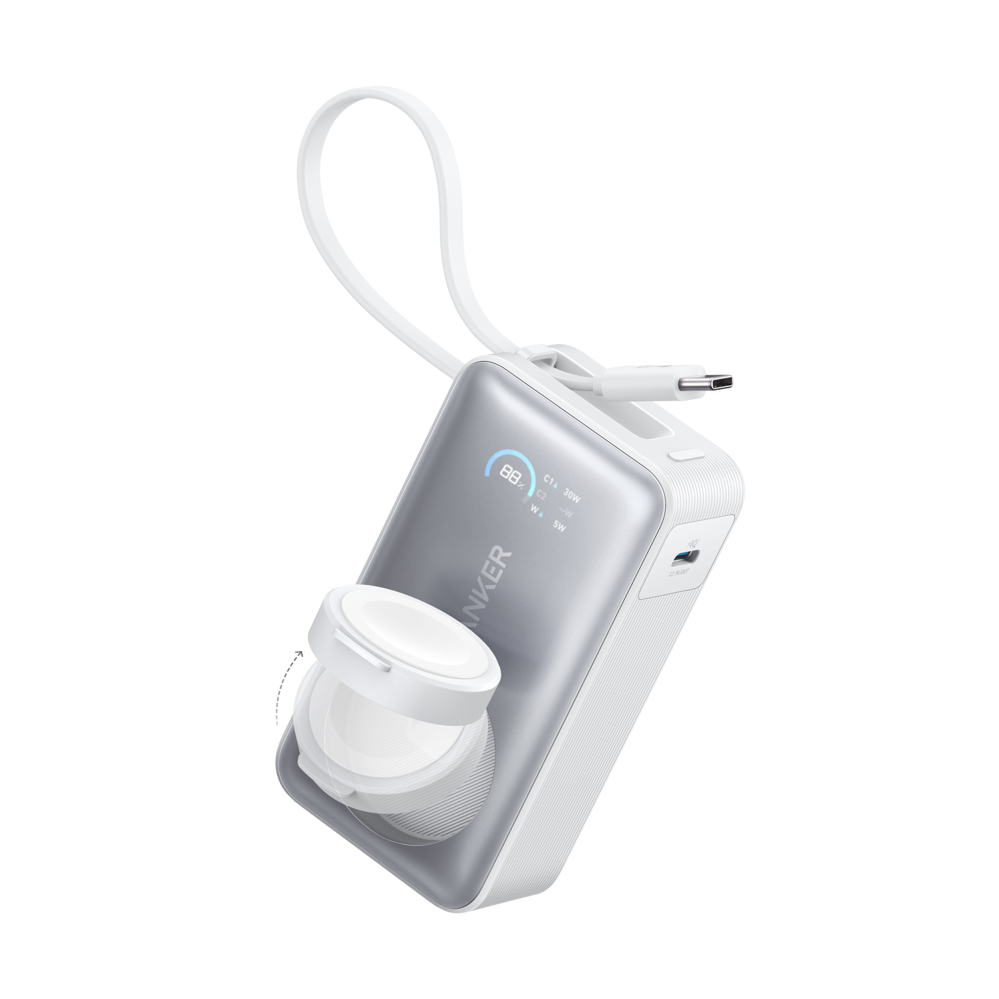 Anker MagGo Power Bank (10K, 35W, For Apple Watch) and Anker Nano Charger (35W, Built-In Retractable USB-C Cable)