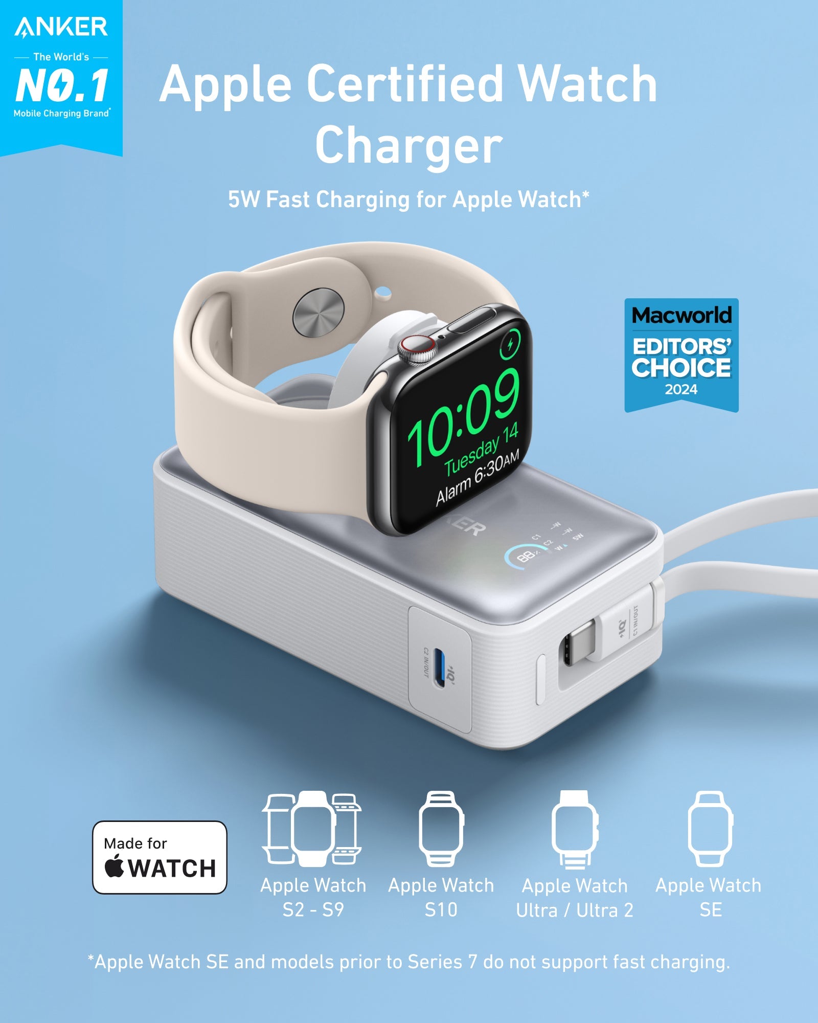 Anker MagGo Power Bank (10K, 35W, For Apple Watch) and Anker Nano Charger (35W, Built-In Retractable USB-C Cable)