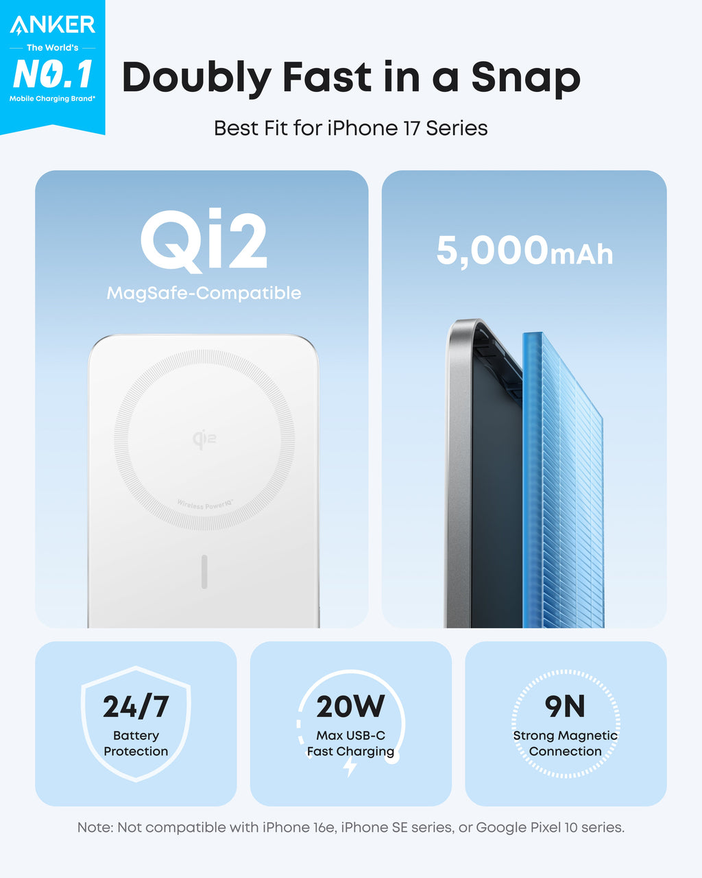 Bundle kit: Anker Nano Power Bank (5K, MagGo, Slim, 2-Pack)
