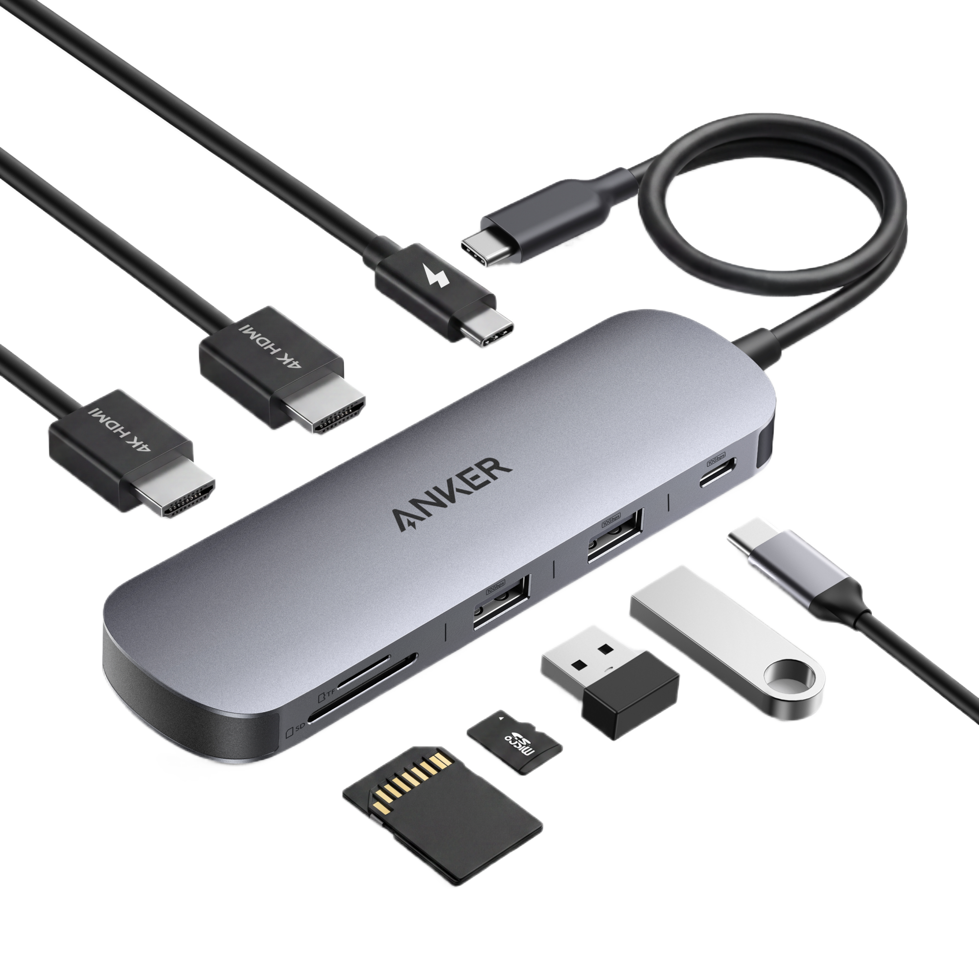 Anker Nano USB-C Hub (8-in-1, Dual Display)