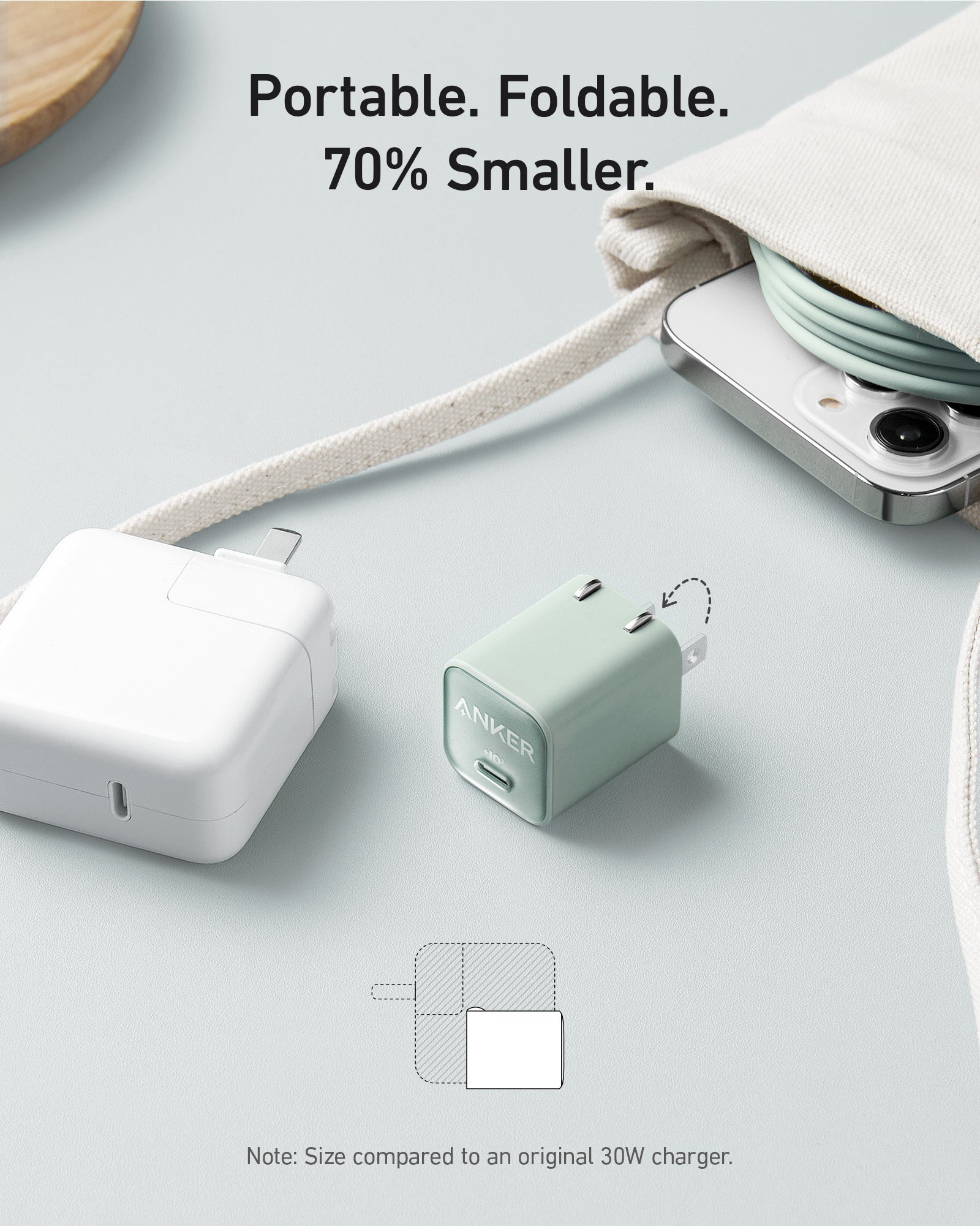 Anker Nano Power Bank (22.5W, Built-In USB-C Connector) and Anker Nano Charger (30W)