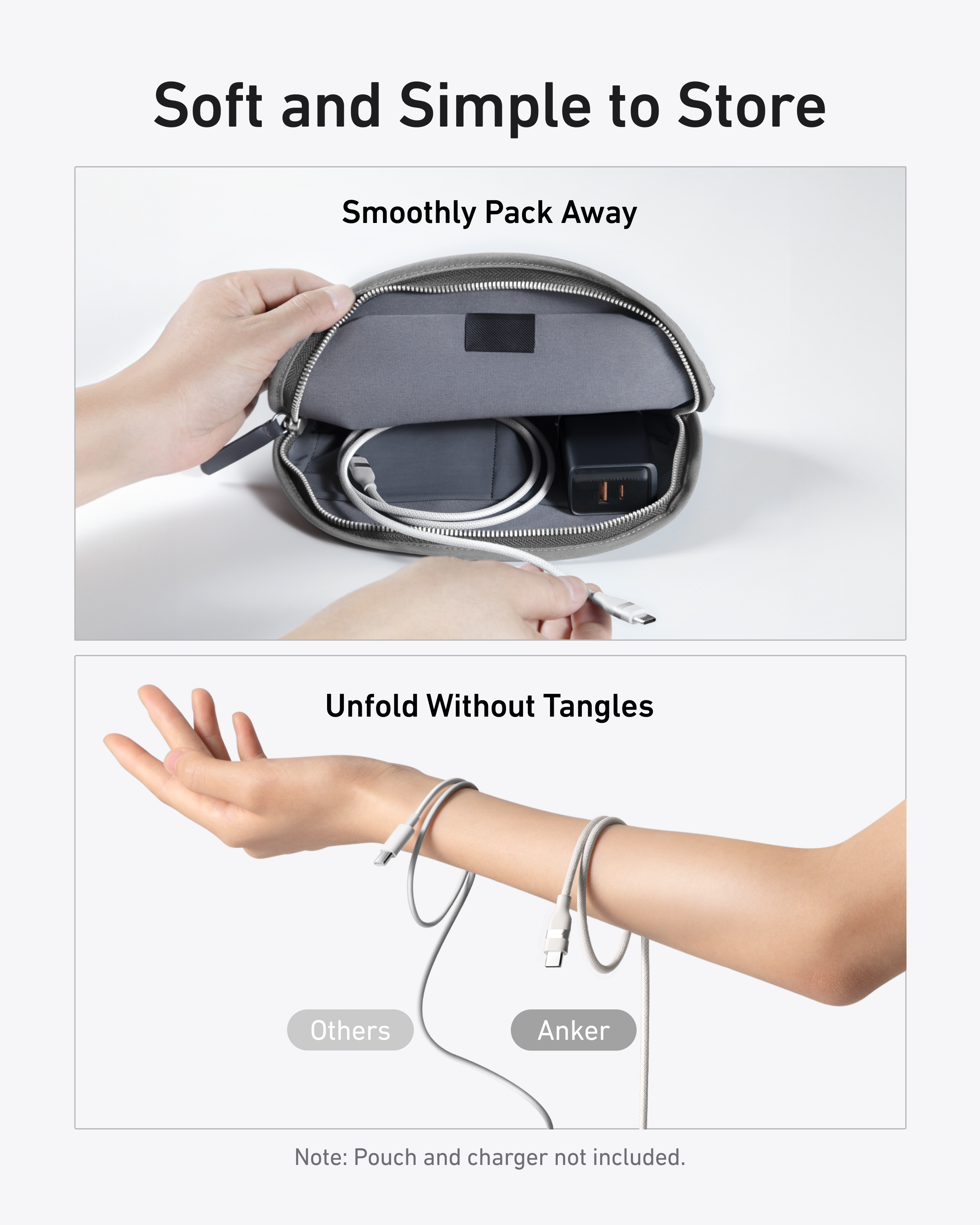 Bundle kit: Anker Laptop Power Bank (25K, 165W, Built-In and Retractable Cables) and Anker USB-C to USB-C Cable (6 ft, 240W, Upcycled-Braided)
