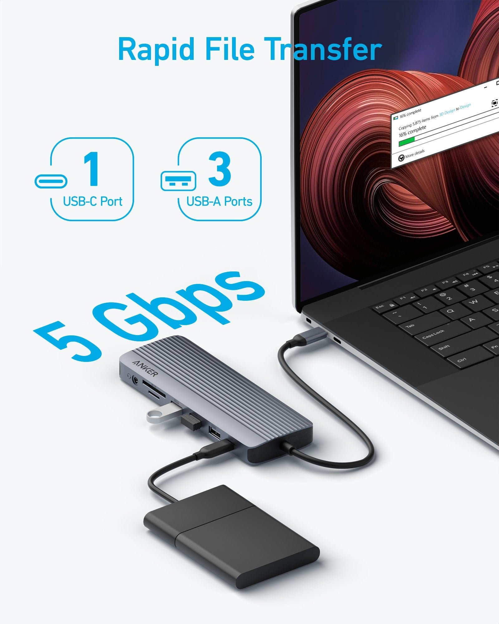 Anker USB-C Hub (14-in-1, Triple Display)