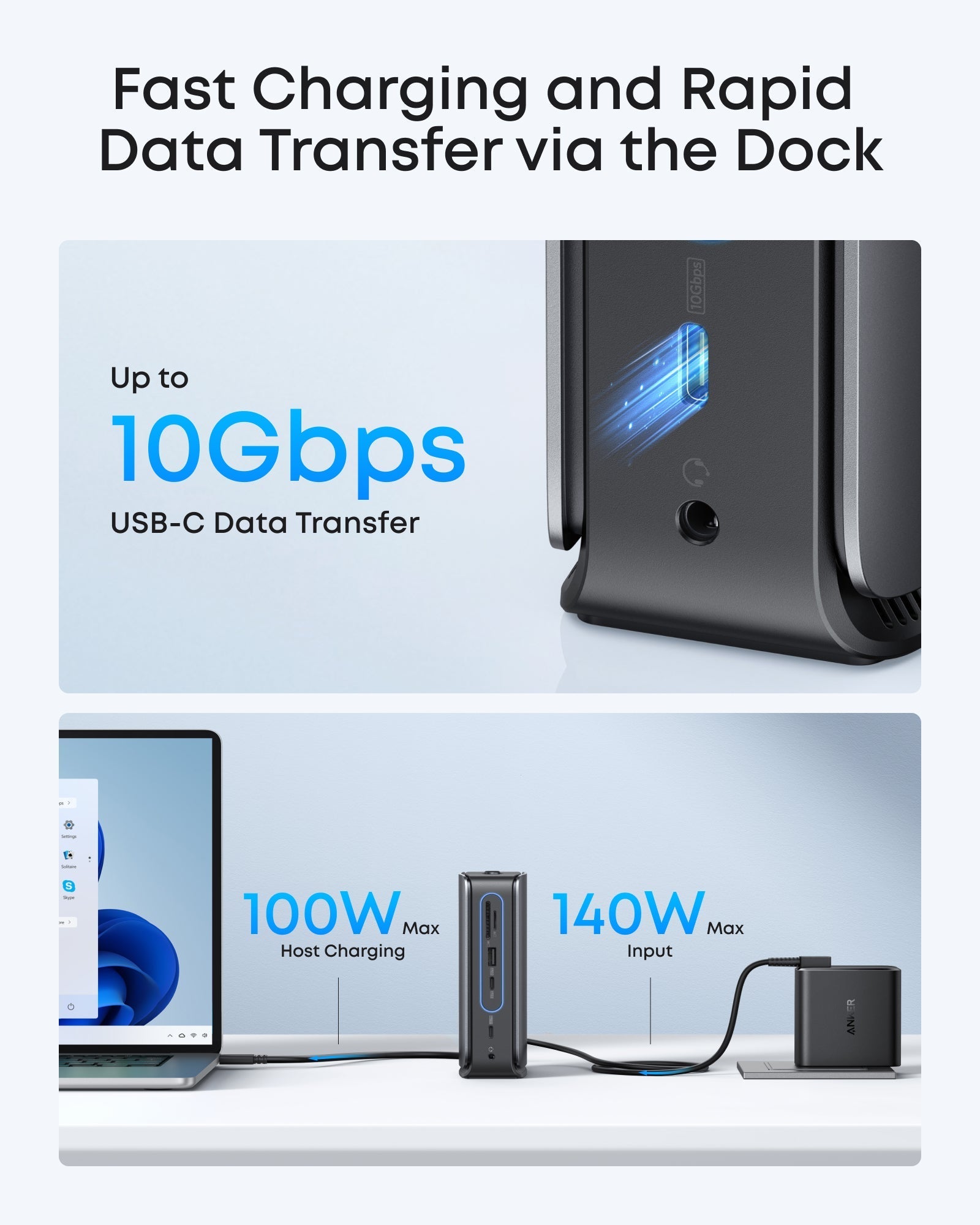 Anker Nano Docking Station (13-in-1, Triple Display, Built-In Removable Hub)