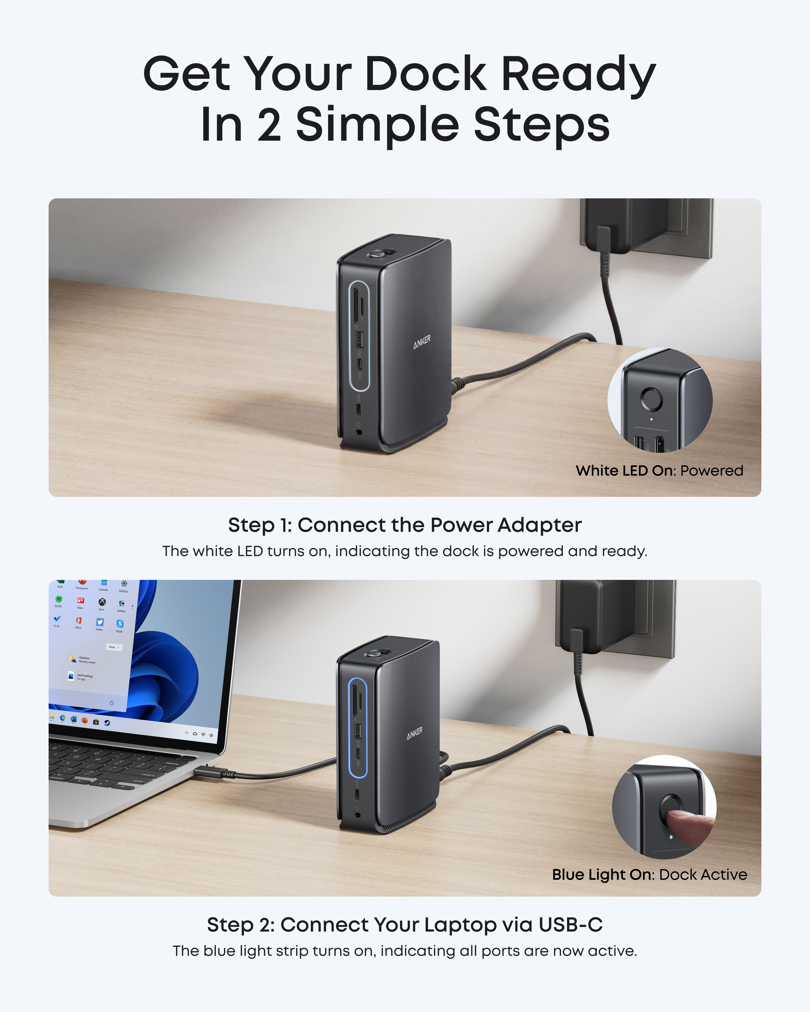 Anker Nano Docking Station (13-in-1, Triple Display, Built-In Removable Hub)