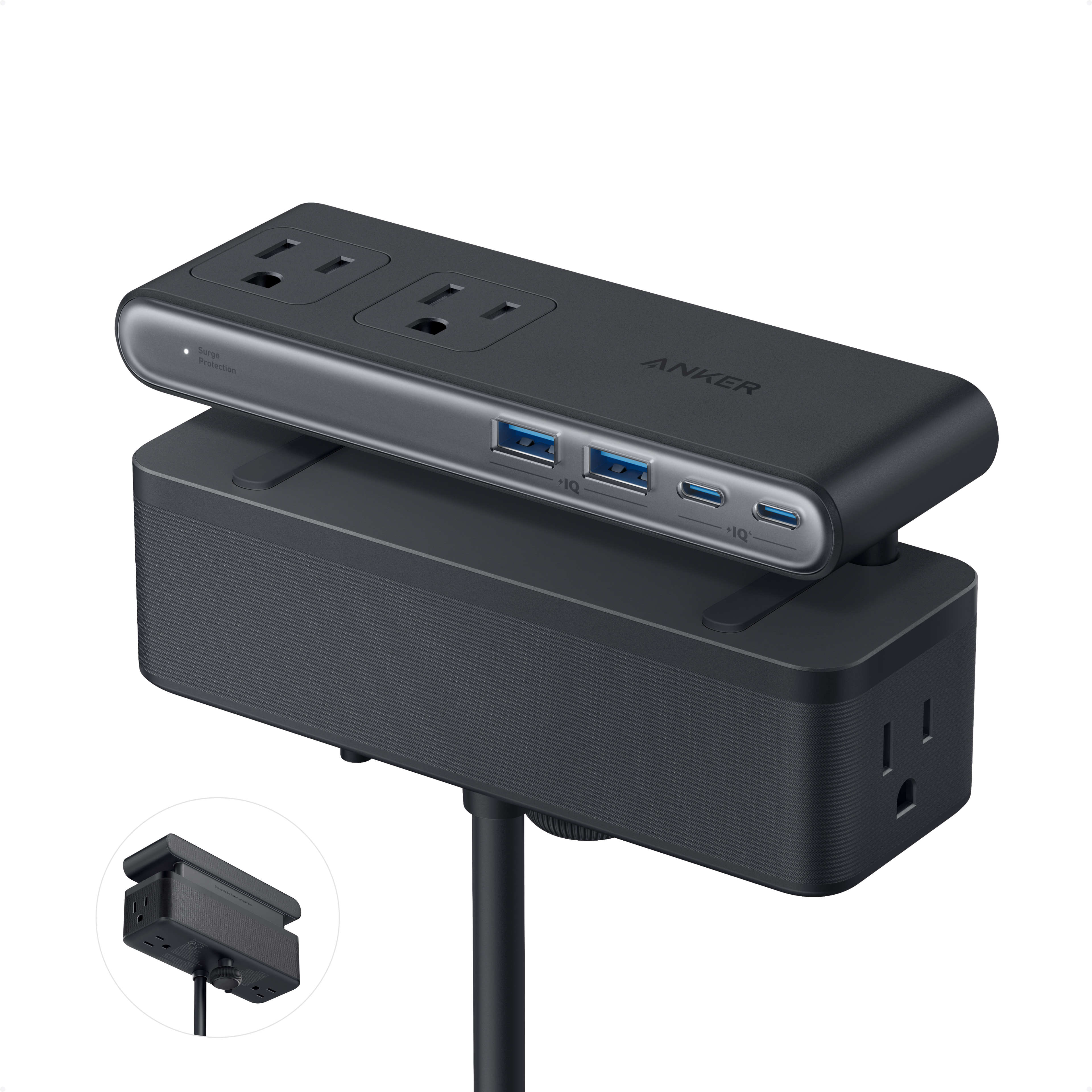 Anker Nano Power Strip (10-in-1, 70W, Clamp)