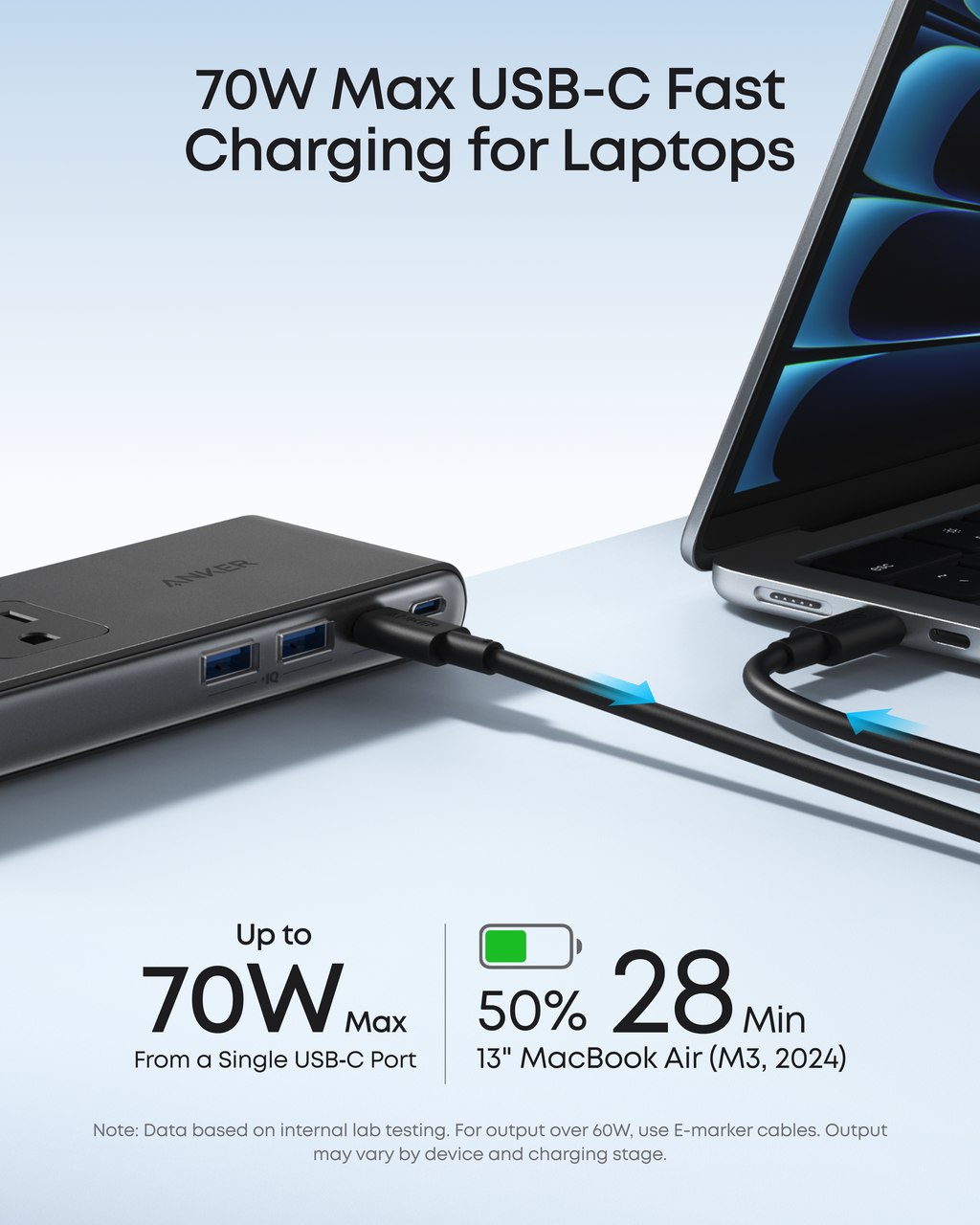 Anker Nano Power Strip (10-in-1, 70W, Clamp)