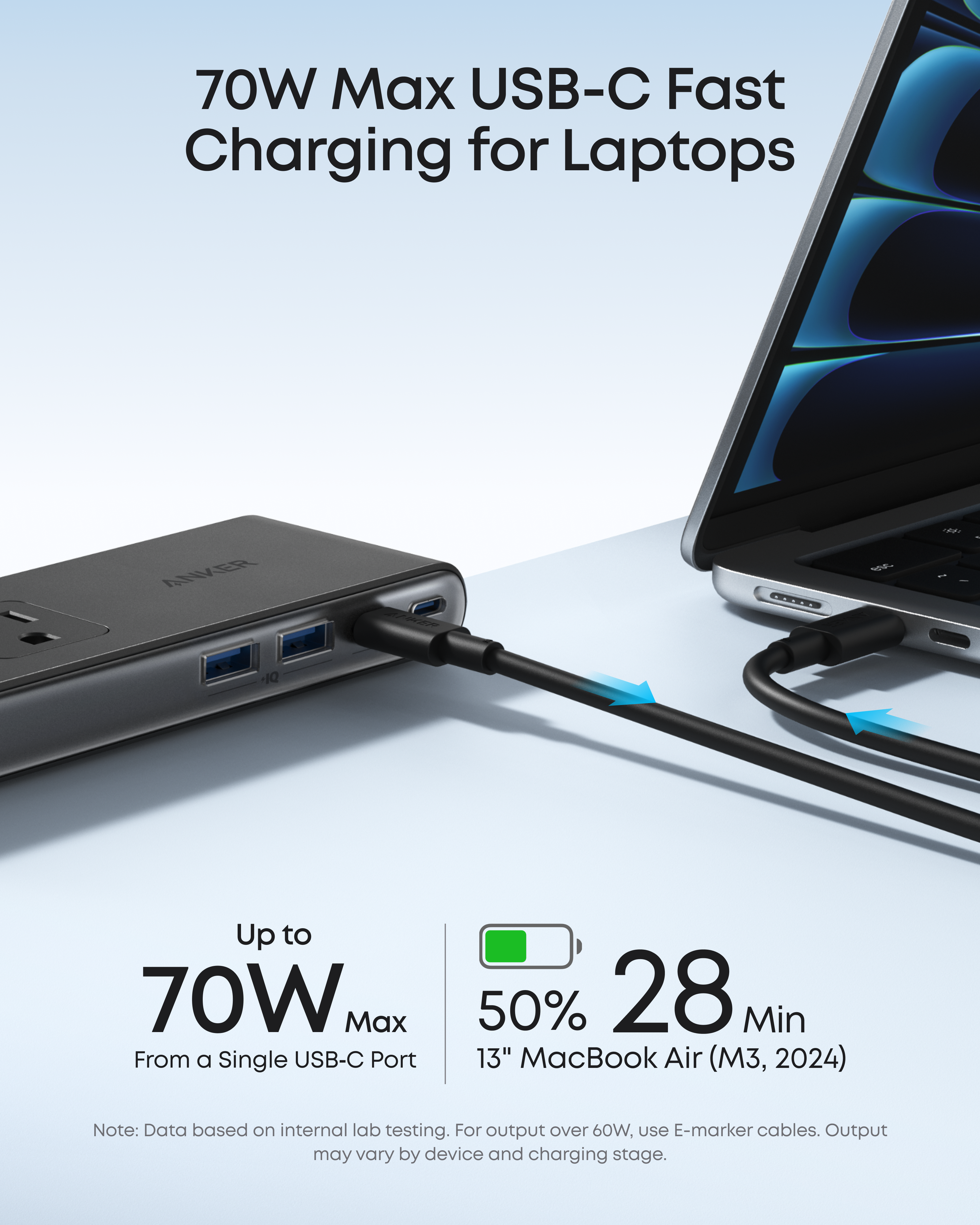 Anker Nano Power Strip (10-in-1, 70W, Clamp)