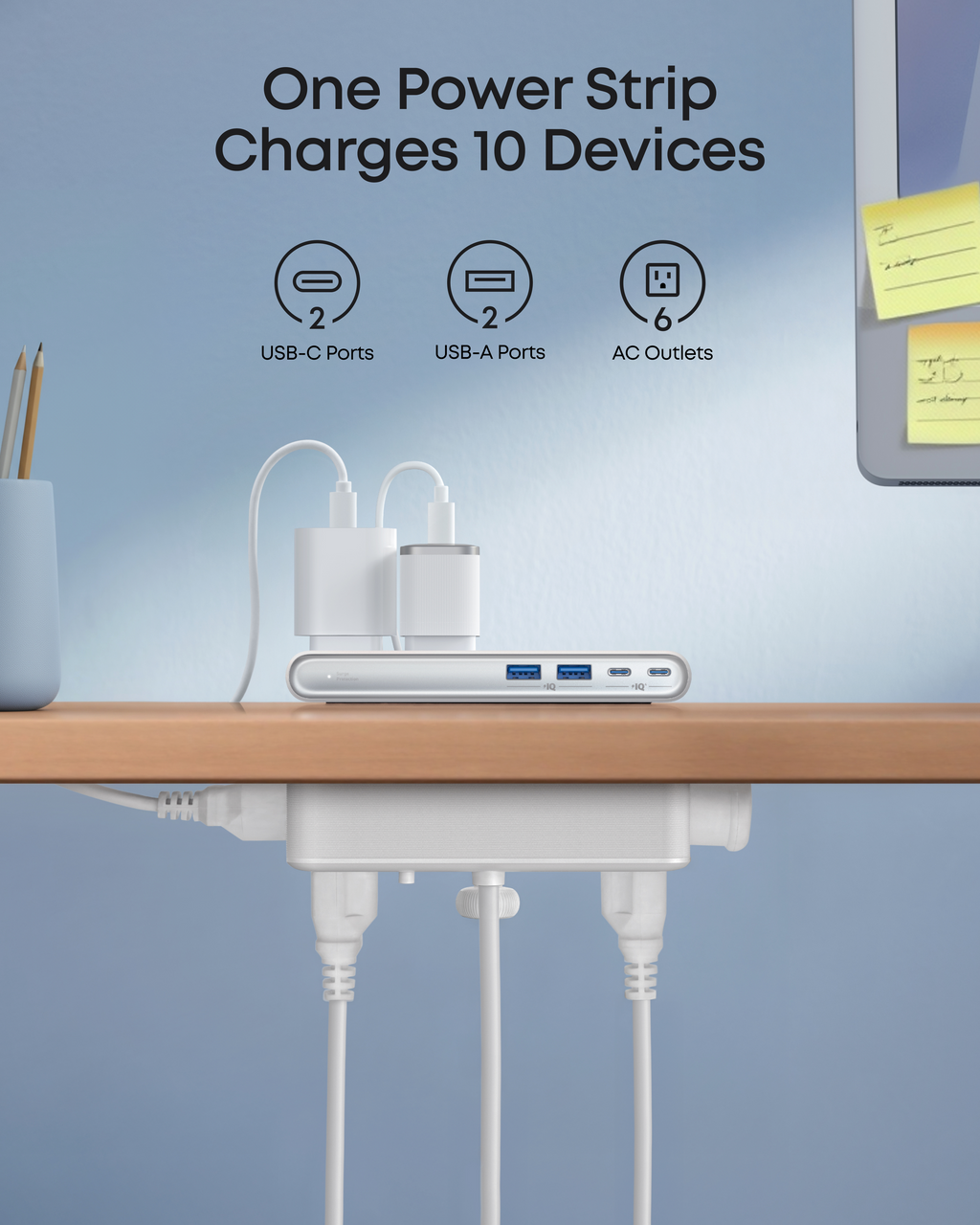 Anker Nano Power Strip (10-in-1, 70W, Clamp)