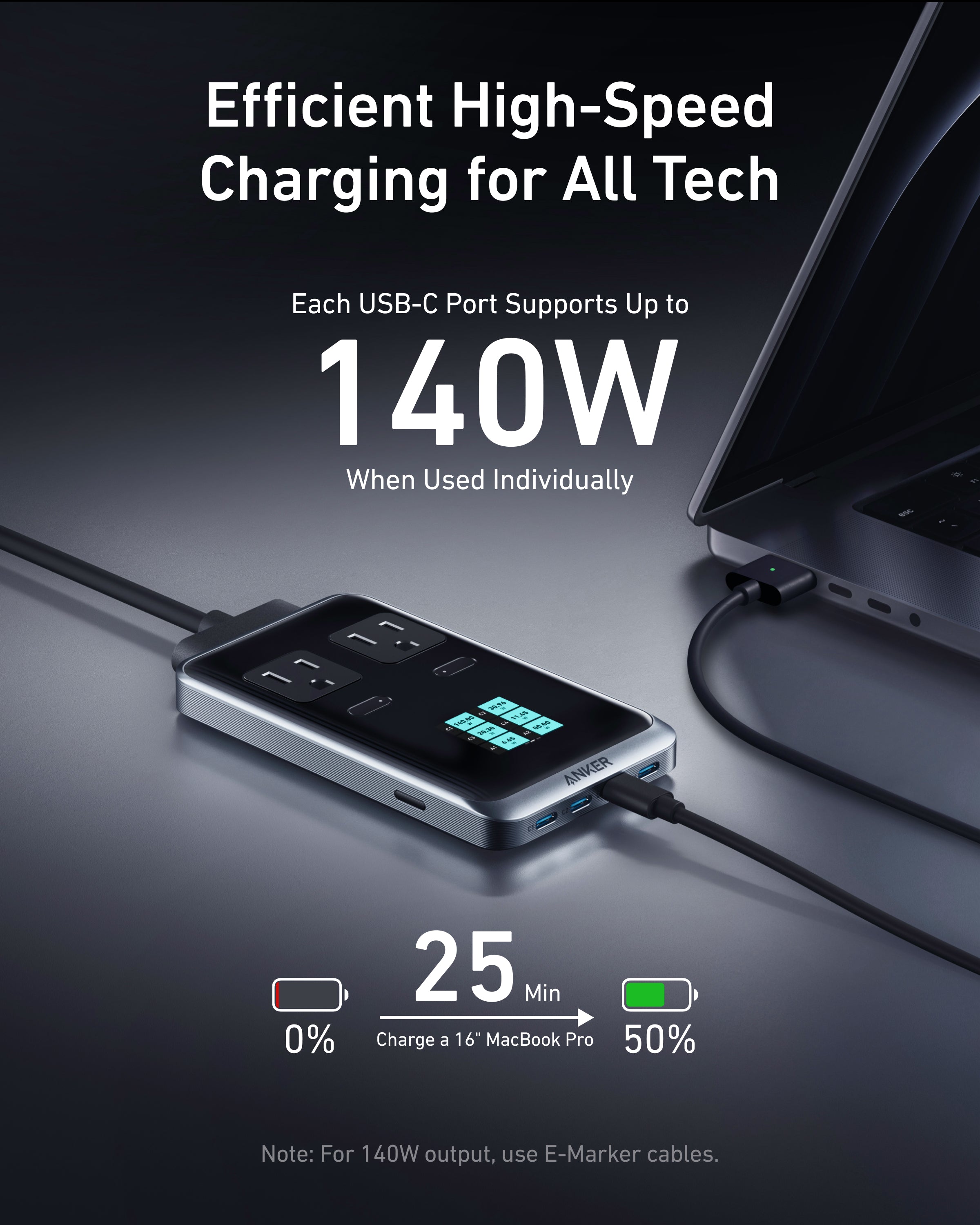 Anker Prime Charging Station (8-in-1, 240W) and Anker Prime USB-C to USB-C Cable (240W, Upcycled-Braided)