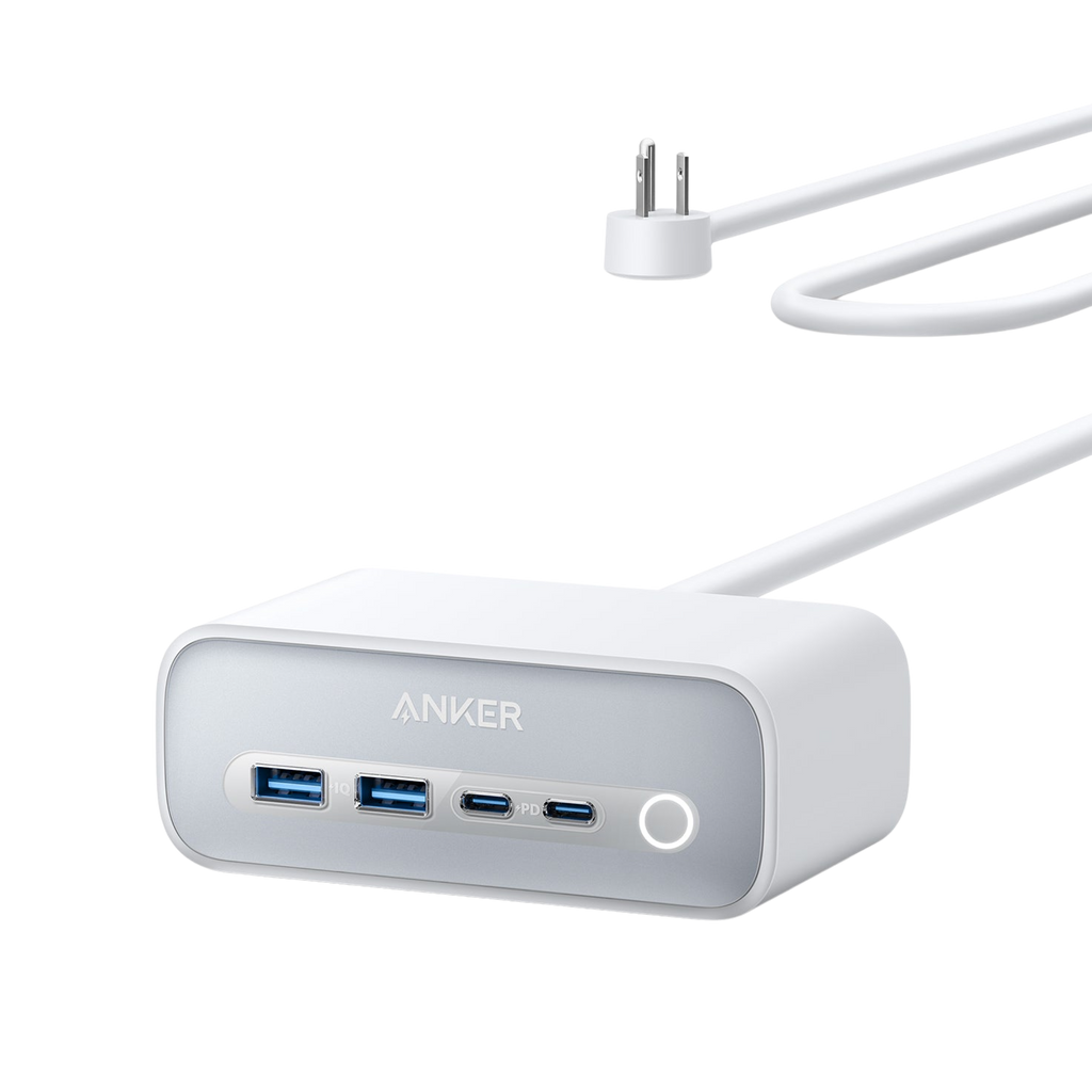 Anker 525 Charging Station and Anker USB-A to USB-C Cable (3 ft/6 ft, Upcycled-Braided)