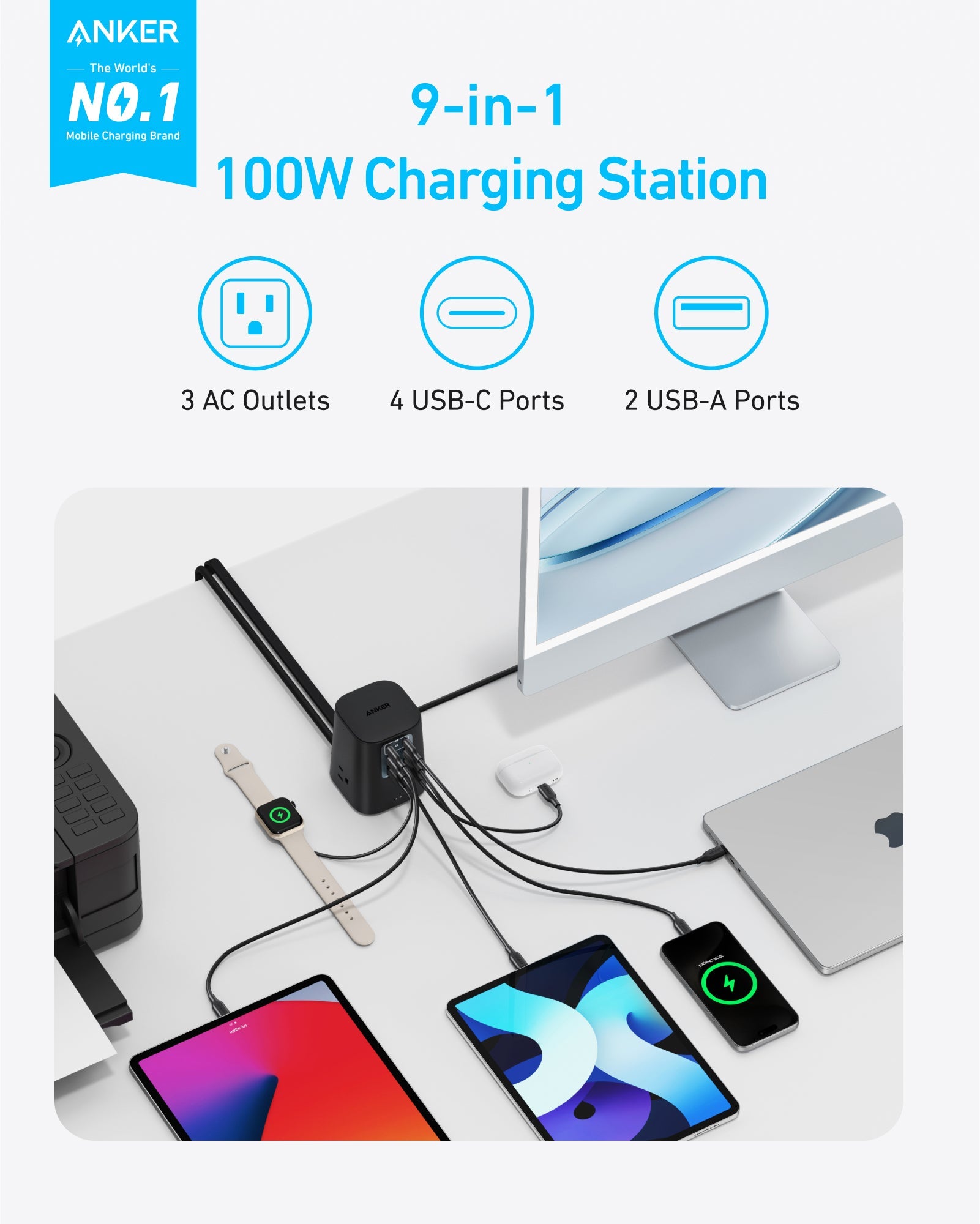 Anker Charging Station (9-in-1, 100W)