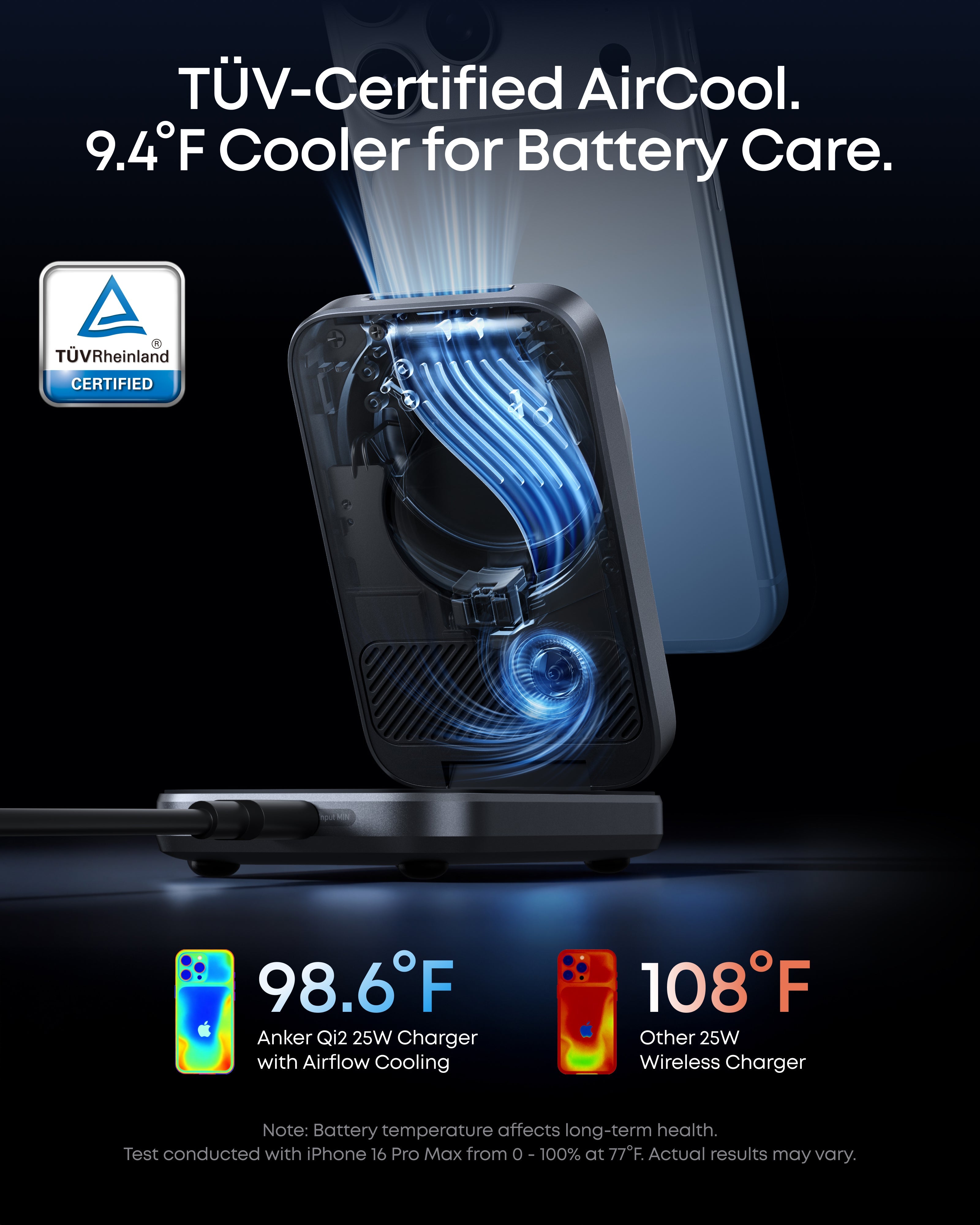 Anker Prime Wireless Charging Station (3-in-1, MagGo, AirCool, Foldable) and Anker Prime USB-C to USB-C Cable (240W, Upcycled-Braided)