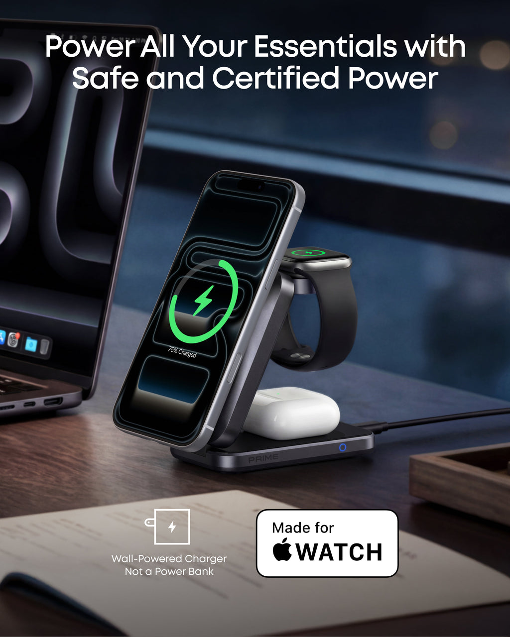 Anker Prime Wireless Charging Station (3-in-1, MagGo, AirCool, Foldable) and Anker Prime USB-C to USB-C Cable (240W, Upcycled-Braided)