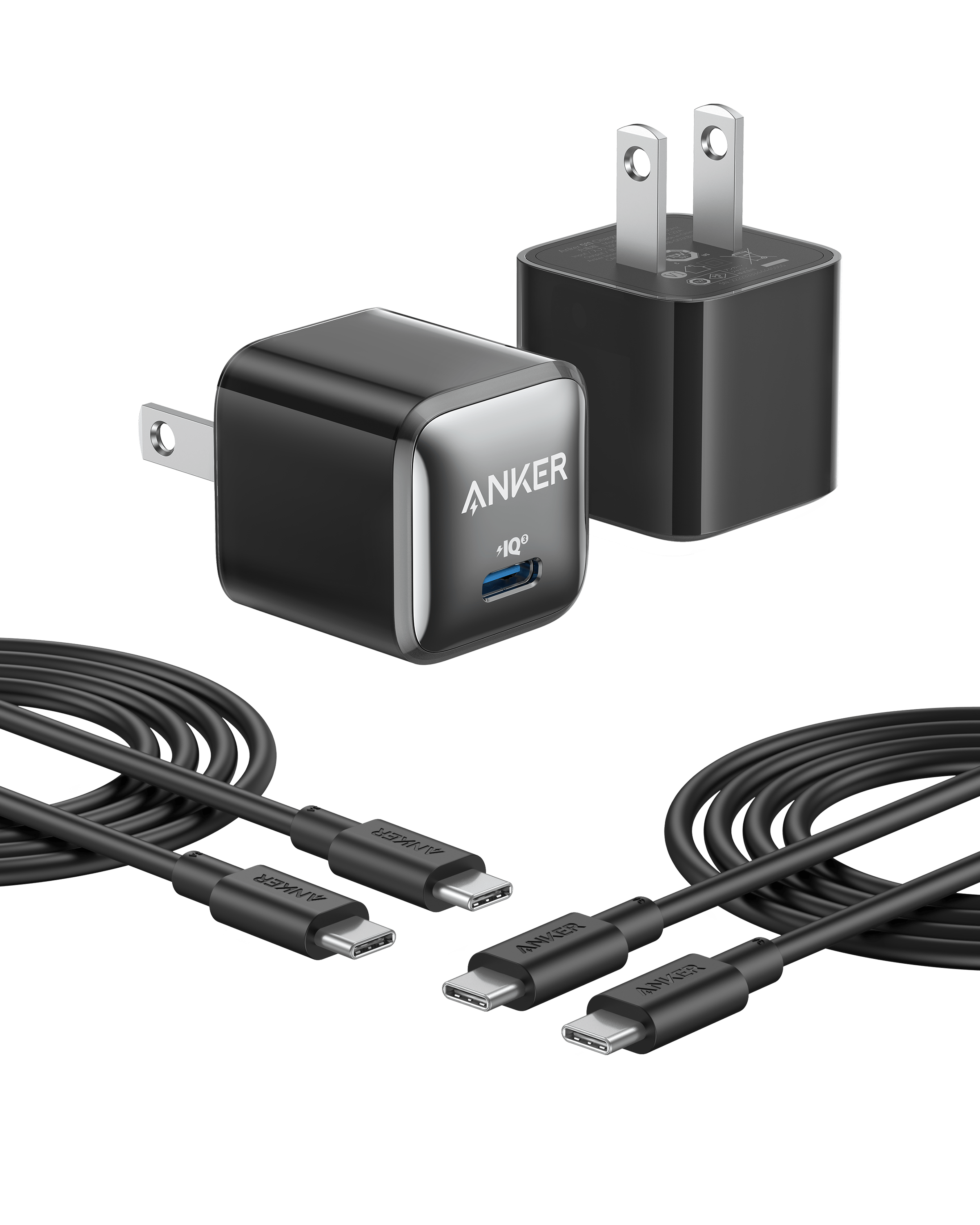 Anker 511 Charger (Nano Pro) with 6 ft USB-C Cable(2-Pack)
