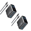 2-Pack Anker Laptop Charger (140W, 4-Port, PD 3.1) with 2-Pack USB-C Cable