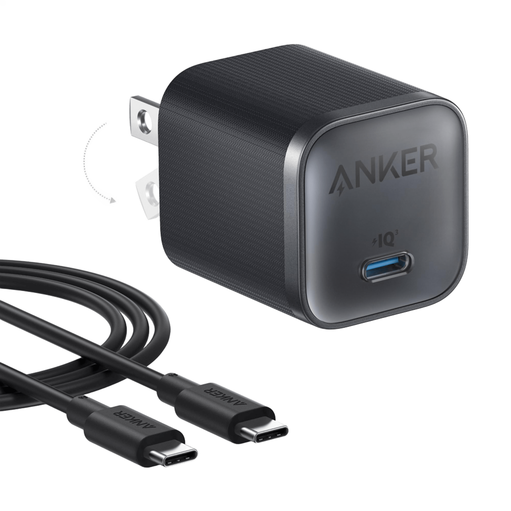 Anker Nano Charger (45W) with USB-C to USB-C Cable and Anker USB-C to USB-C Cable (6 ft, 240W, Upcycled-Braided)