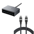 Anker Prime Charger (200W, 6 Ports, GaN) and Anker USB-C to USB-C Cable (6 ft, 240W, Upcycled-Braided)