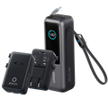 Bundle kit: Anker Laptop Power Bank (25K, 165W, Built-In and Retractable Cables) and Anker Nano Travel Adapter (5-in-1, 20W, 1-Pack)