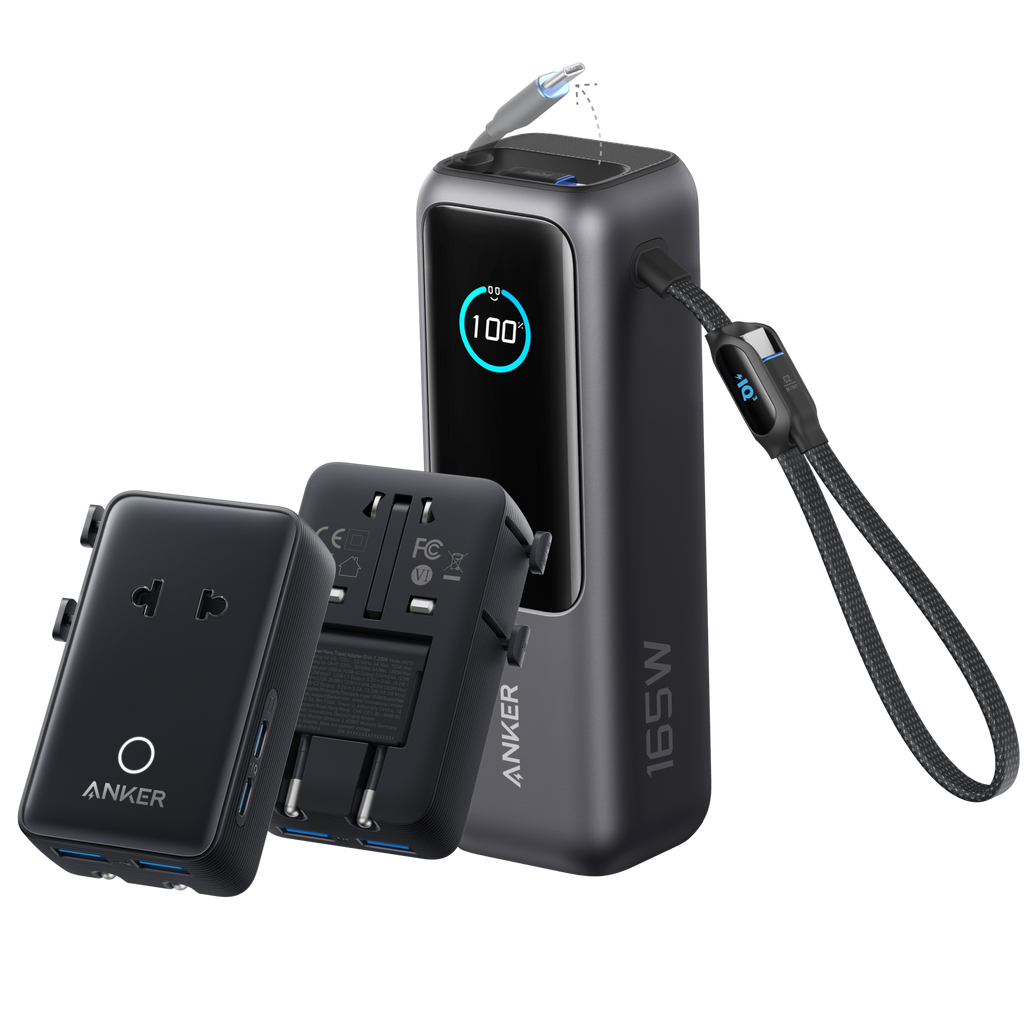 Anker Laptop Power Bank (25K, 165W, Built-In and Retractable Cables)