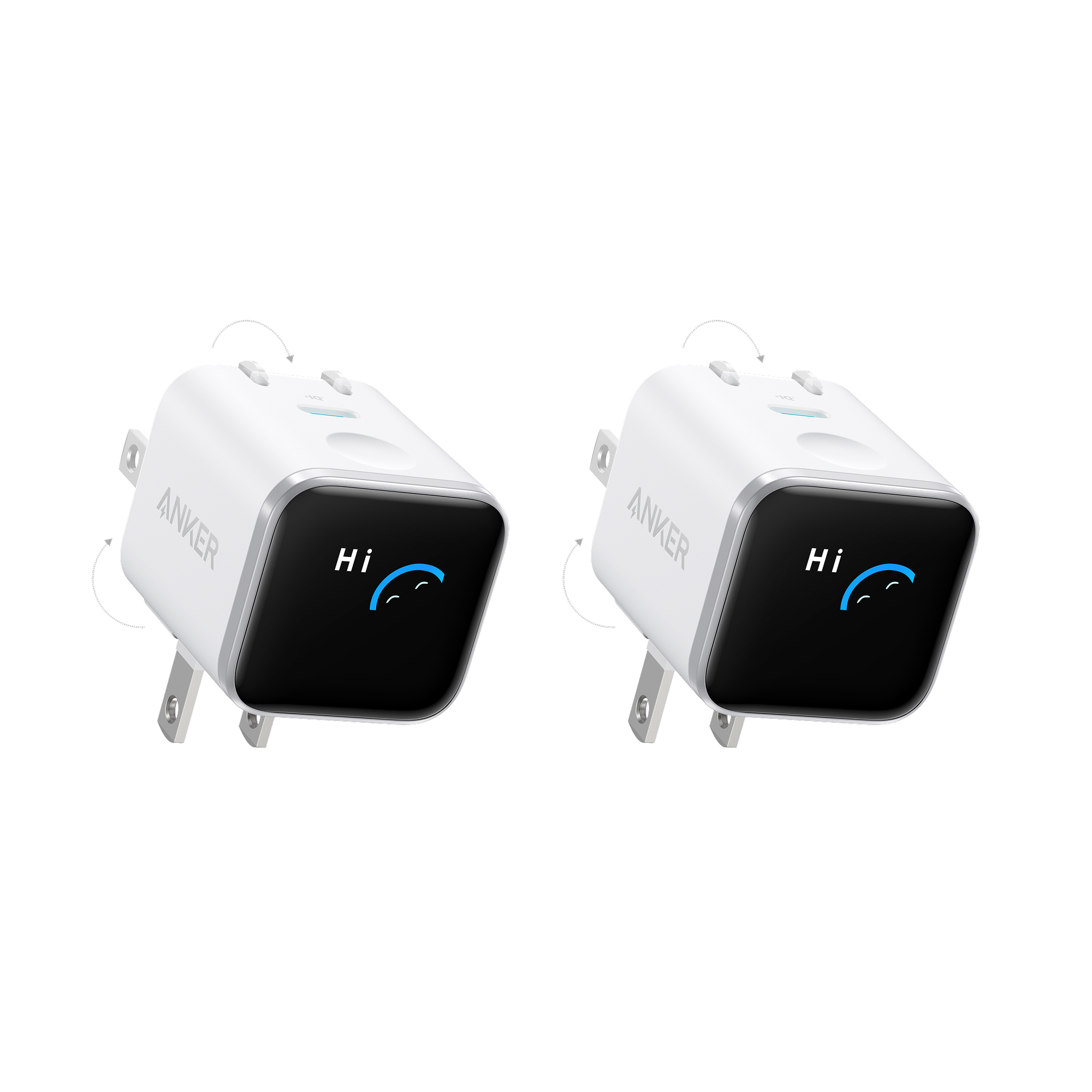 Anker Nano Charger (45W, Smart Display, 180° Foldable, 2-Pack)