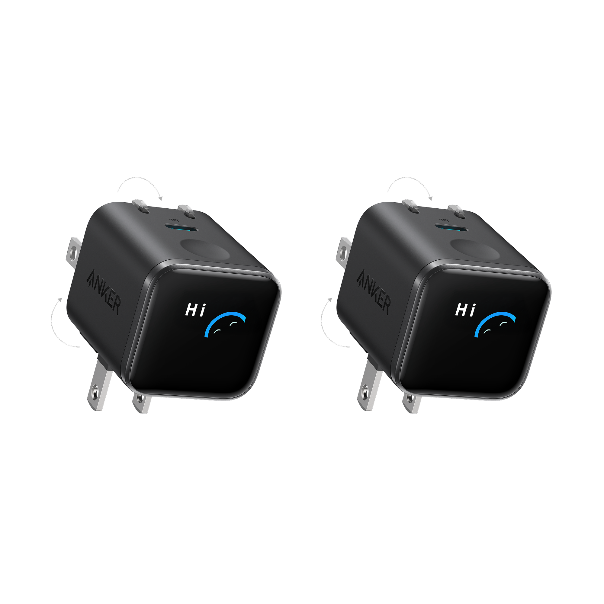 Anker Nano Charger (45W, Smart Display, 180° Foldable, 2-Pack)