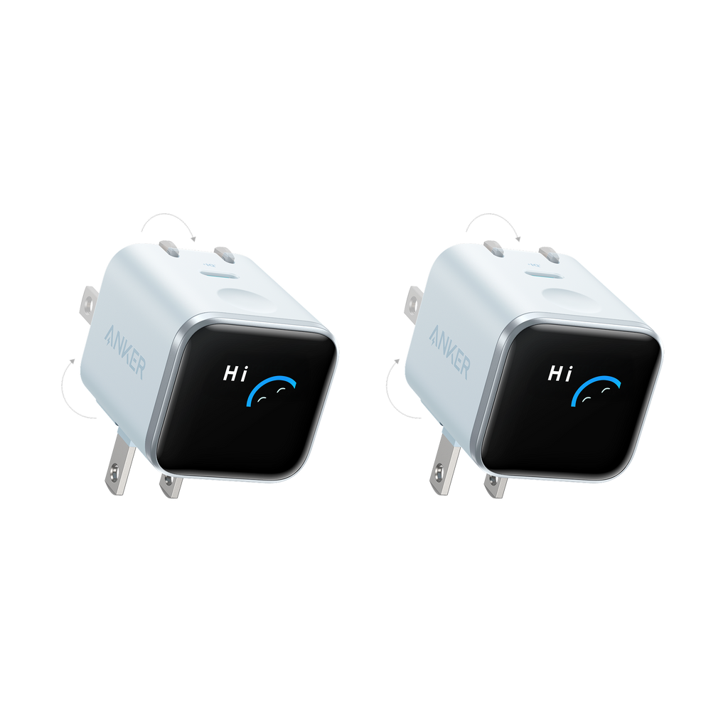 Anker Nano Charger (45W, Smart Display, 180° Foldable, 2-Pack)