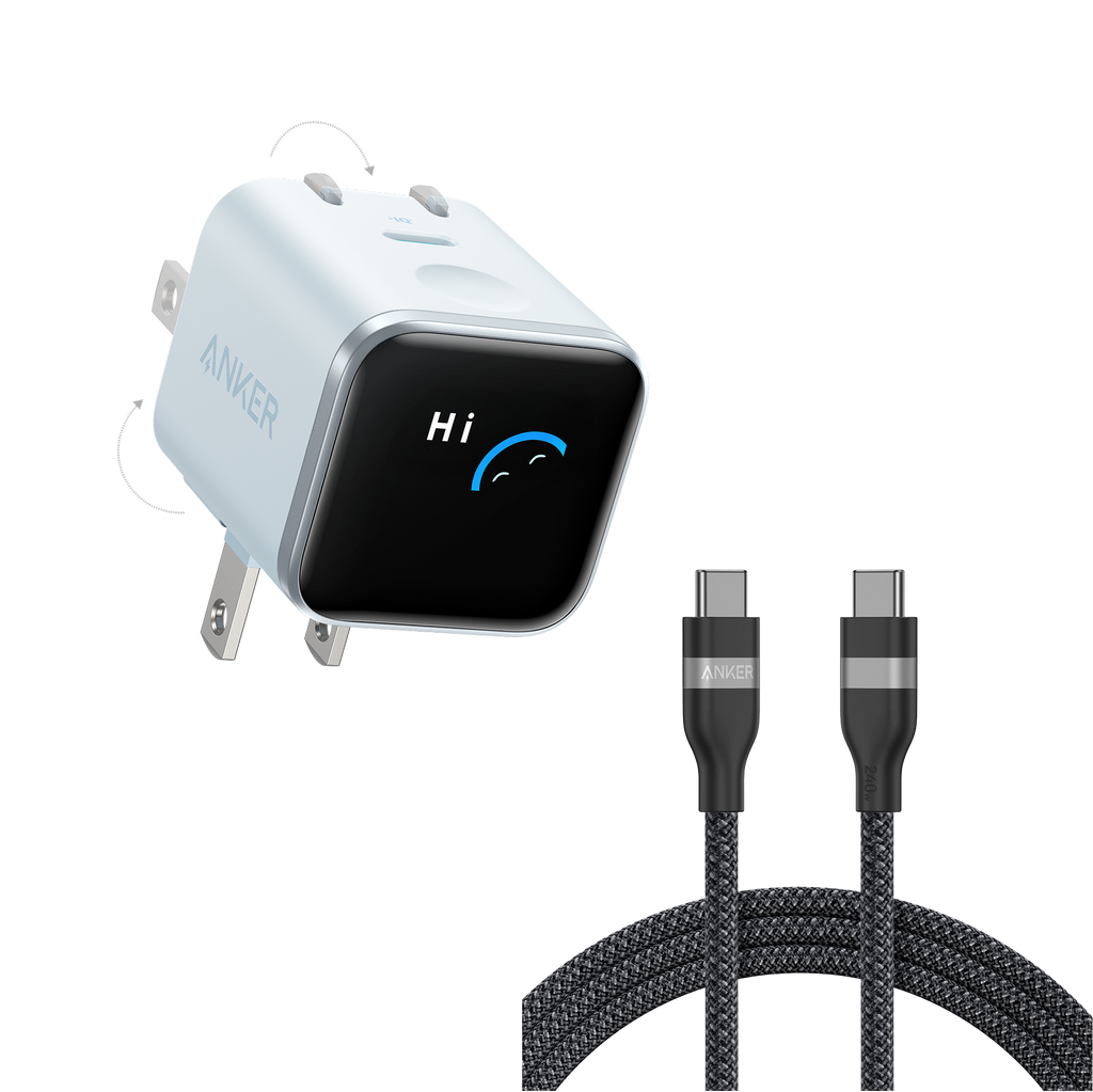 Anker Nano Charger (45W, Smart Display, 180° Foldable)