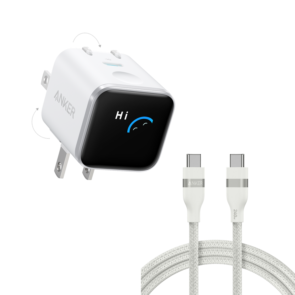 Anker Nano Charger (45W, Smart Display, 180° Foldable)