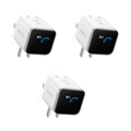 Anker Nano Charger (45W, Smart Display, 180° Foldable, 3-Pack)