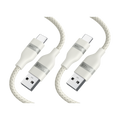 Anker USB-A to USB-C Cable (3 ft, Upcycled-Braided, 2 Pack）