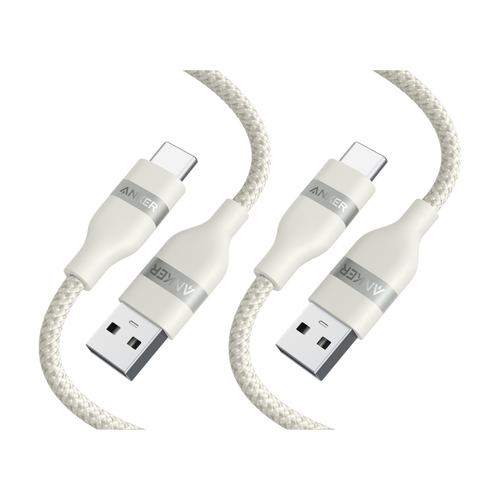 Anker USB-A to USB-C Cable (3 ft, Upcycled-Braided, 2 Pack）