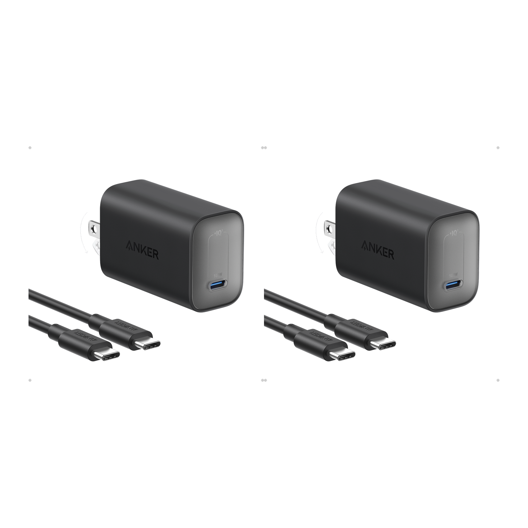 Anker Nano Charger (100W) with USB-C Cable (2-pack)