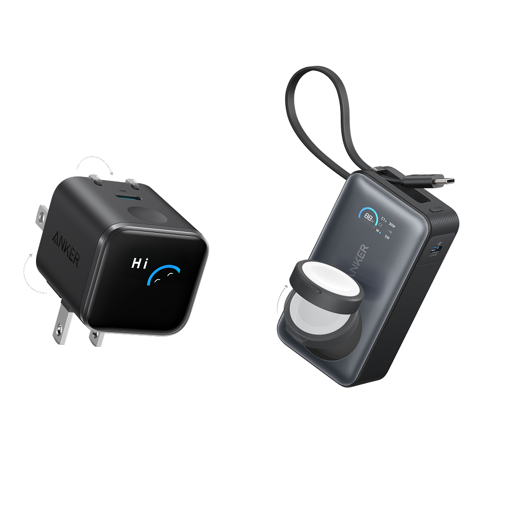 Anker MagGo Power Bank (10K, 35W, For Apple Watch) and Anker Nano Charger (45W, Smart Display, 180° Foldable)