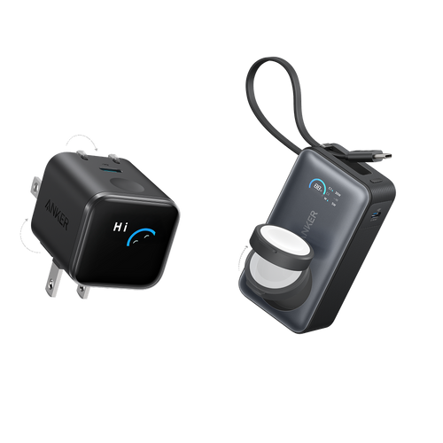 Anker MagGo Power Bank (10K, 35W, For Apple Watch) and Anker Nano Charger (45W, Smart Display, 180° Foldable)