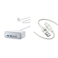 Anker 525 Charging Station and Anker USB-A to USB-C Cable (3 ft/6 ft, Upcycled-Braided)