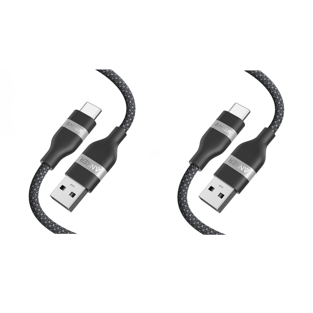 Anker USB-A to USB-C Cable (6 ft, Upcycled-Braided) 2-Pack