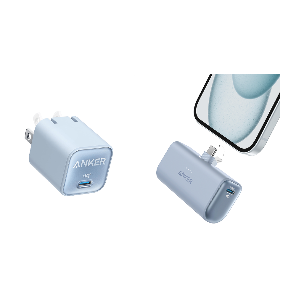 Anker Nano Power Bank (22.5W, Built-In USB-C Connector) and Anker Nano Charger (30W)