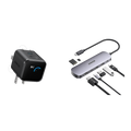 Anker USB-C Hub (7-in-1) and Anker Nano Charger (45W, Smart Display, 180° Foldable)