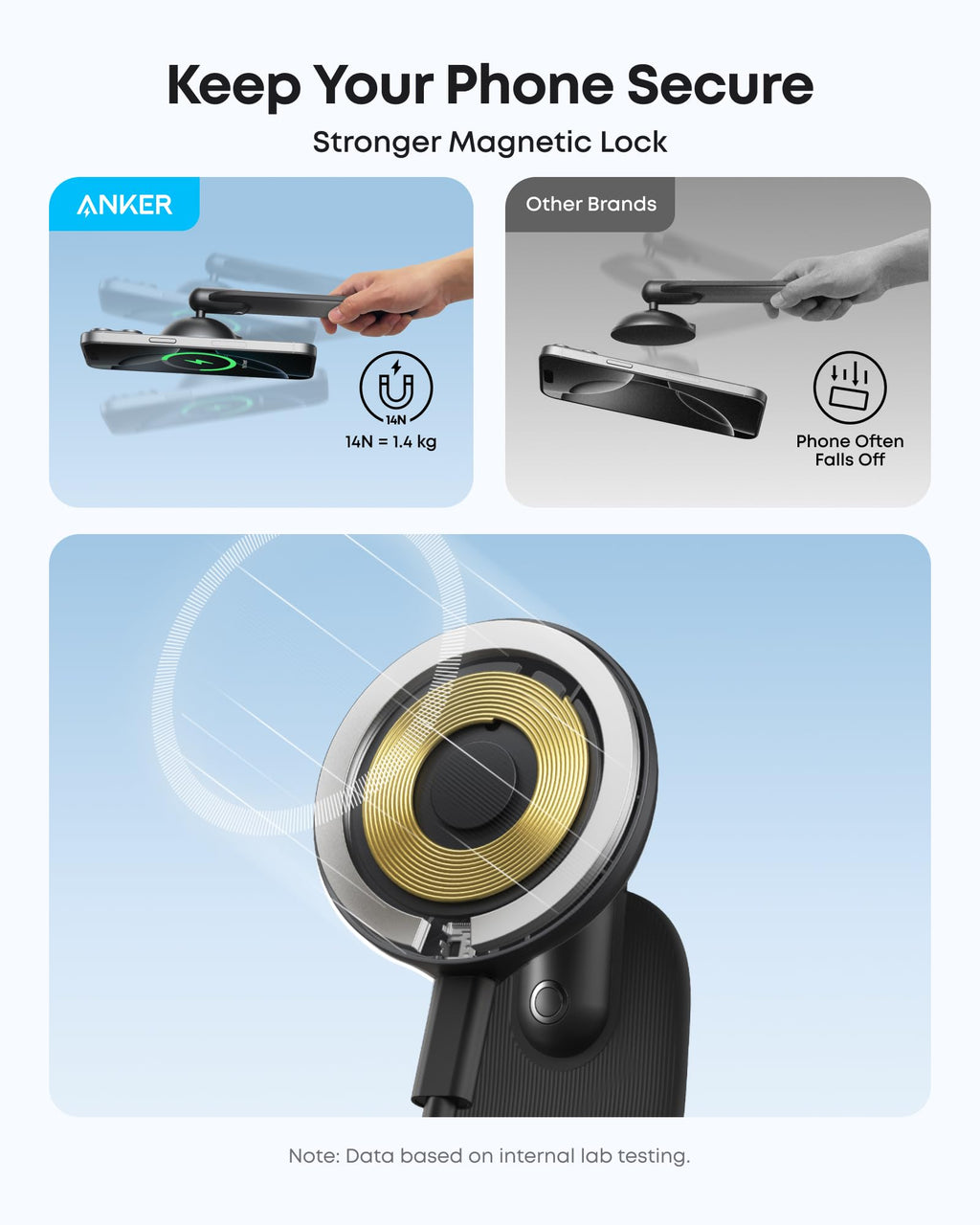 Anker Nano Wireless Car Charger (Magnetic, Detachable Pad) and Anker 140W 2-in-1 USB-C to USB-C Cable